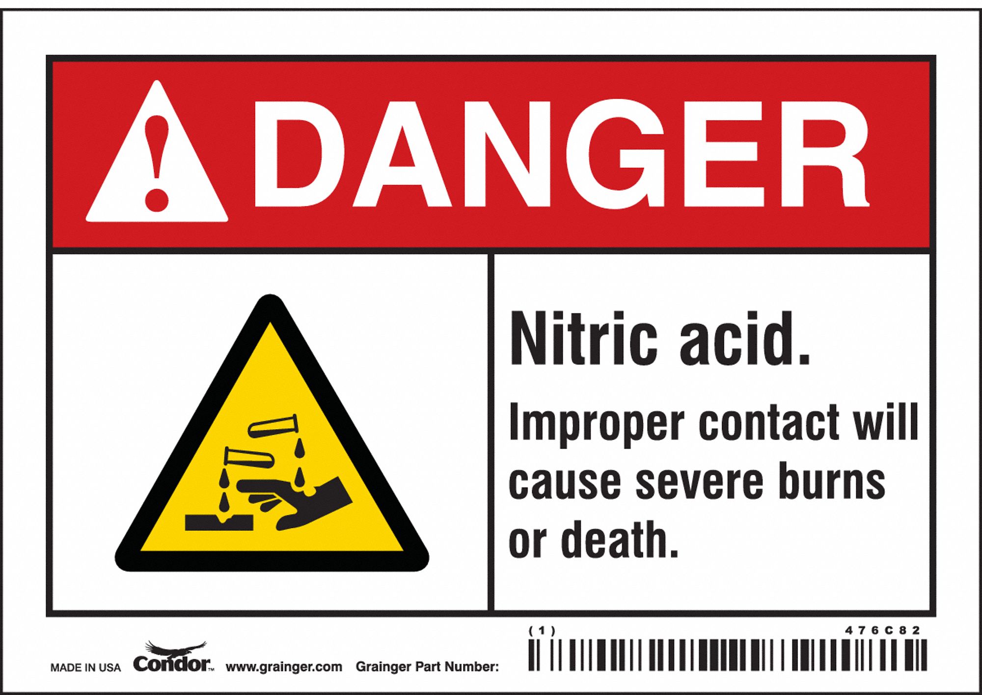 Safety Sign, 3.5in x 5in, Vinyl