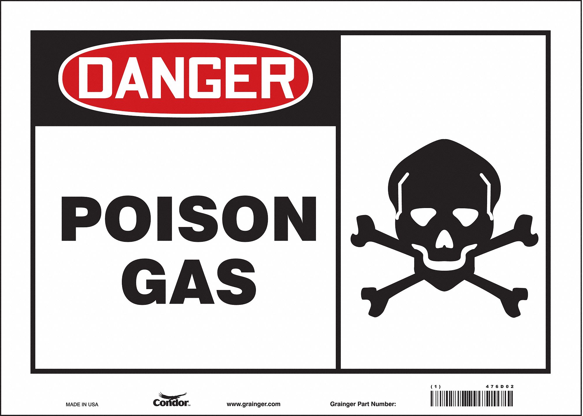Safety Sign: Vinyl, Adhesive Sign Mounting, 10 in x 14 in Nominal Sign Size, Not Retroreflective