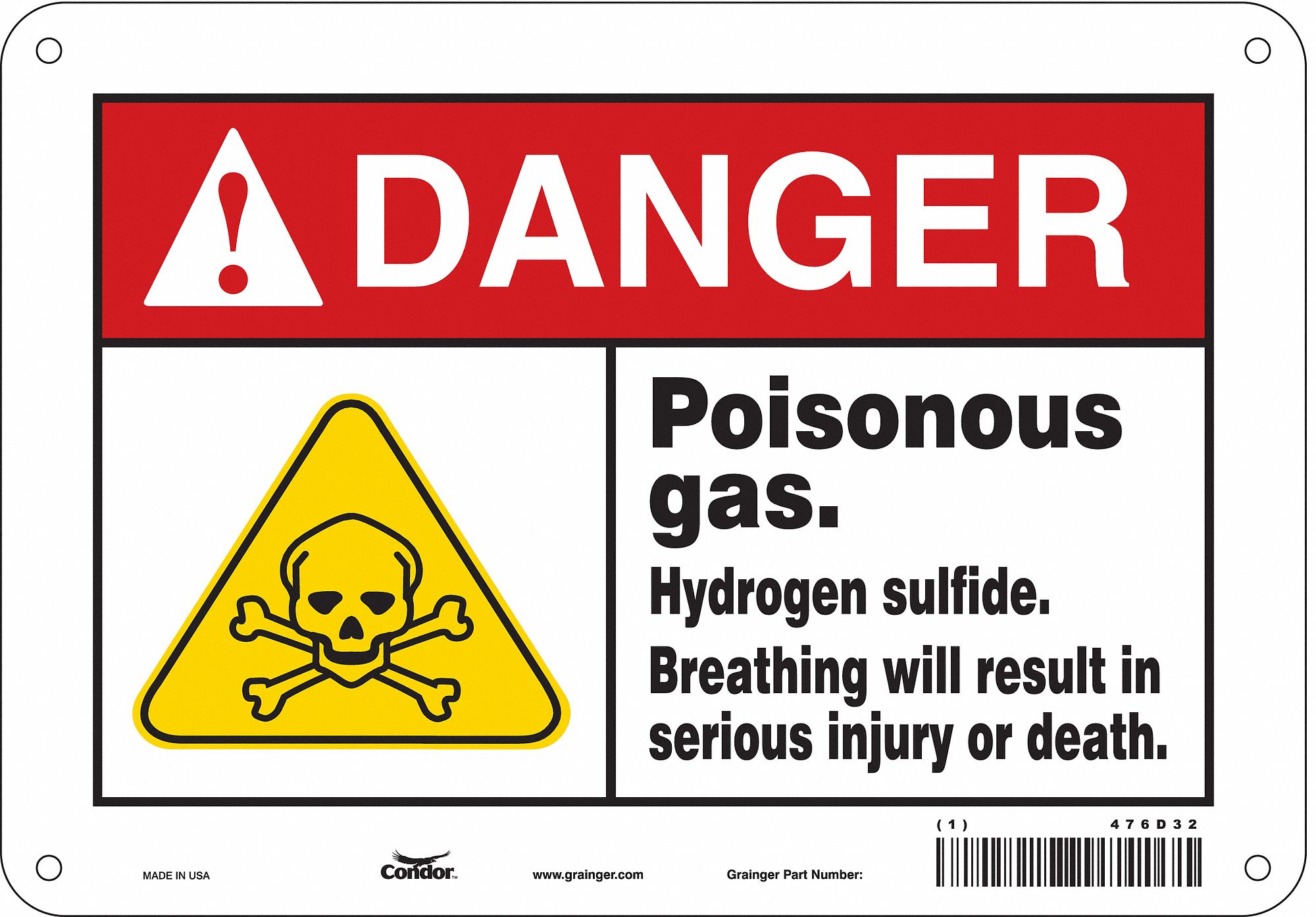 Safety Sign, 7 in x 10 in, Aluminum
