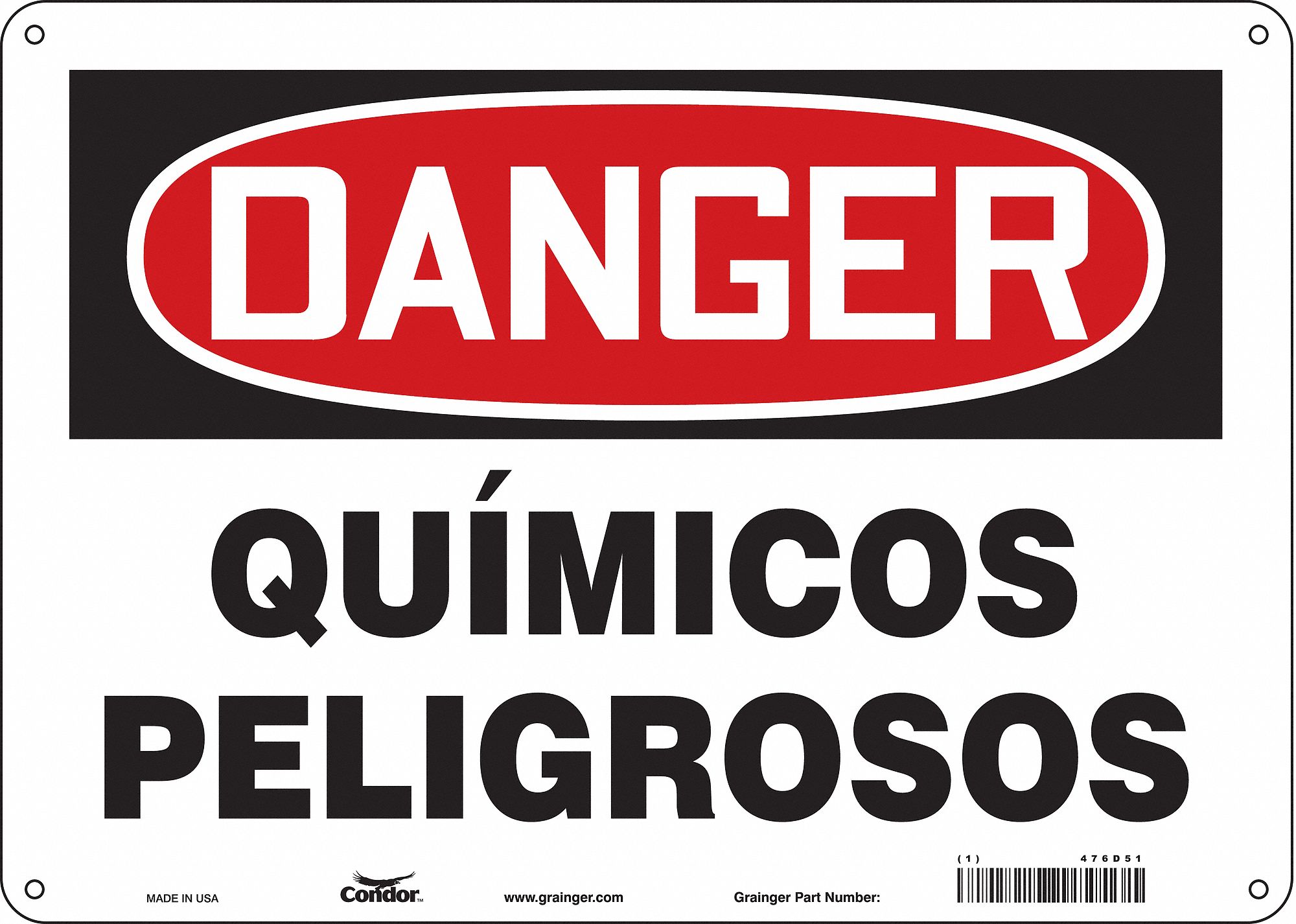 Safety Sign: Aluminum, Mounting Holes Sign Mounting, 10 in x 14 in Nominal Sign Size, 0.032 in Thick