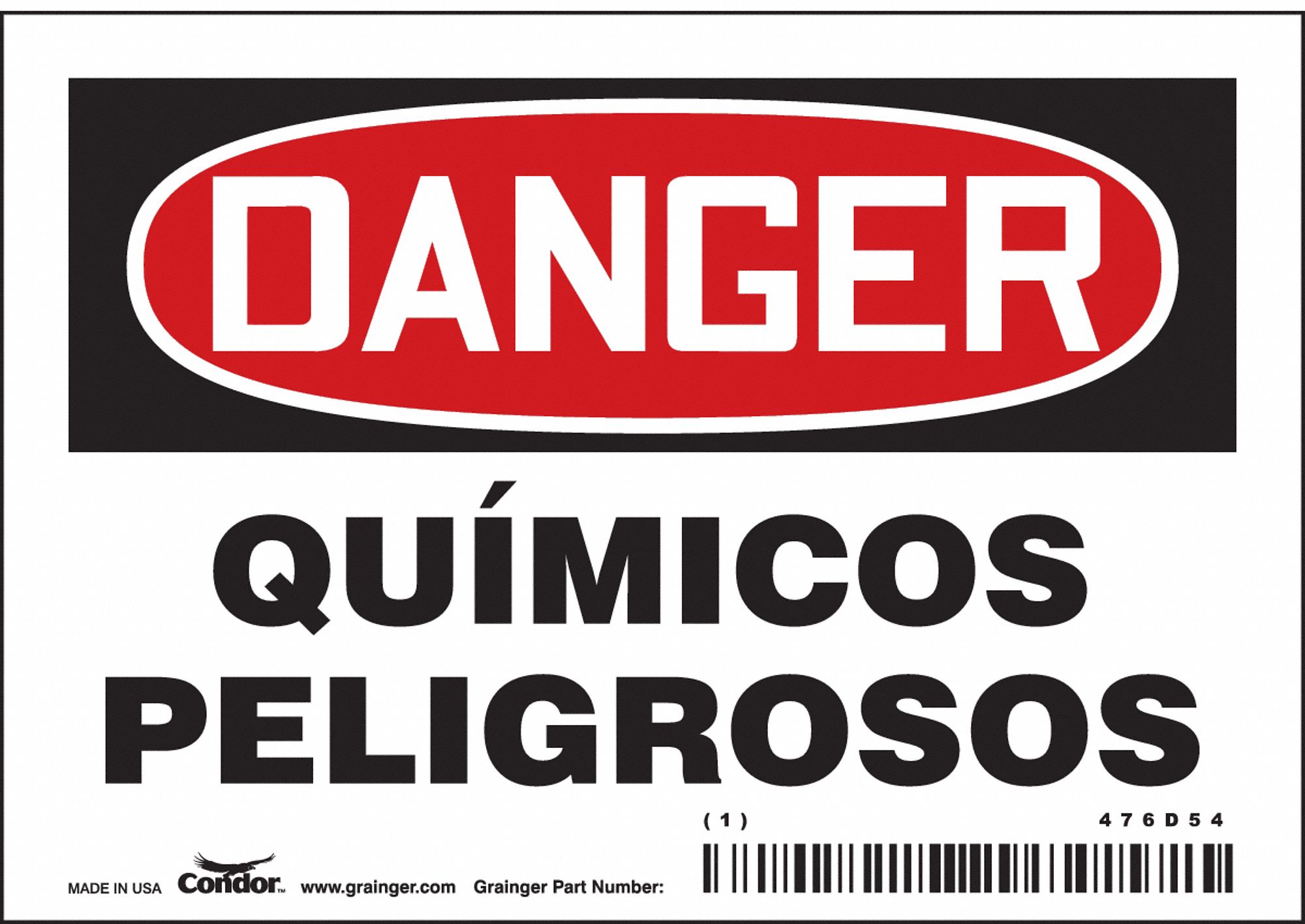 Safety Sign: Vinyl, Adhesive Sign Mounting, 3 1/2 in x 5 in Nominal Sign Size, Not Retroreflective