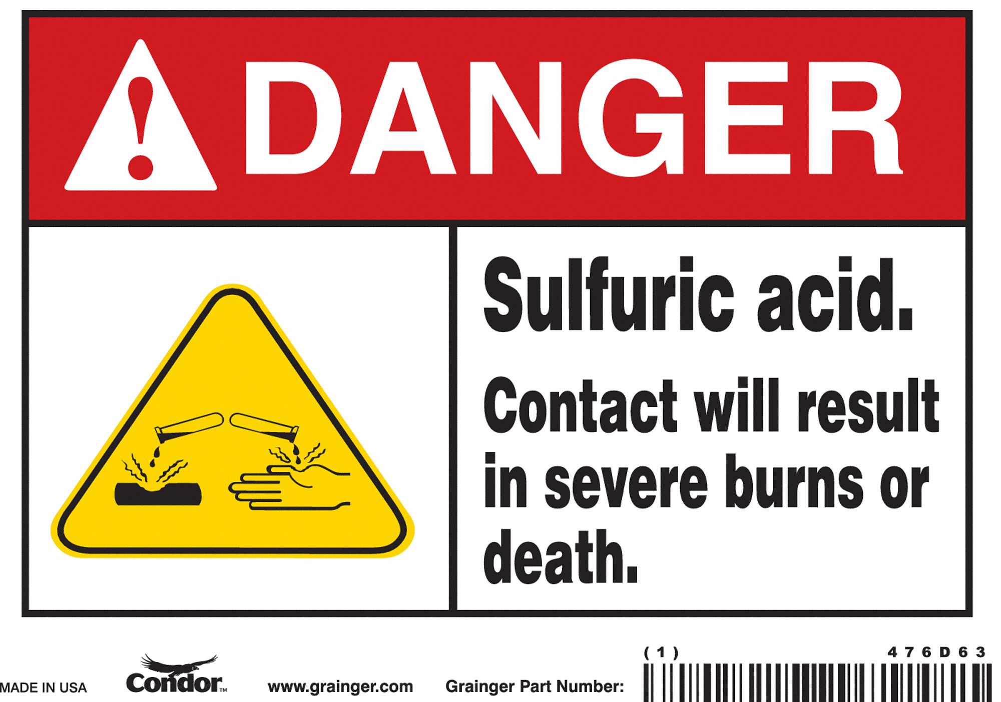 Safety Sign: Vinyl, Adhesive Sign Mounting, 5 in x 7 in Nominal Sign Size, Not Retroreflective