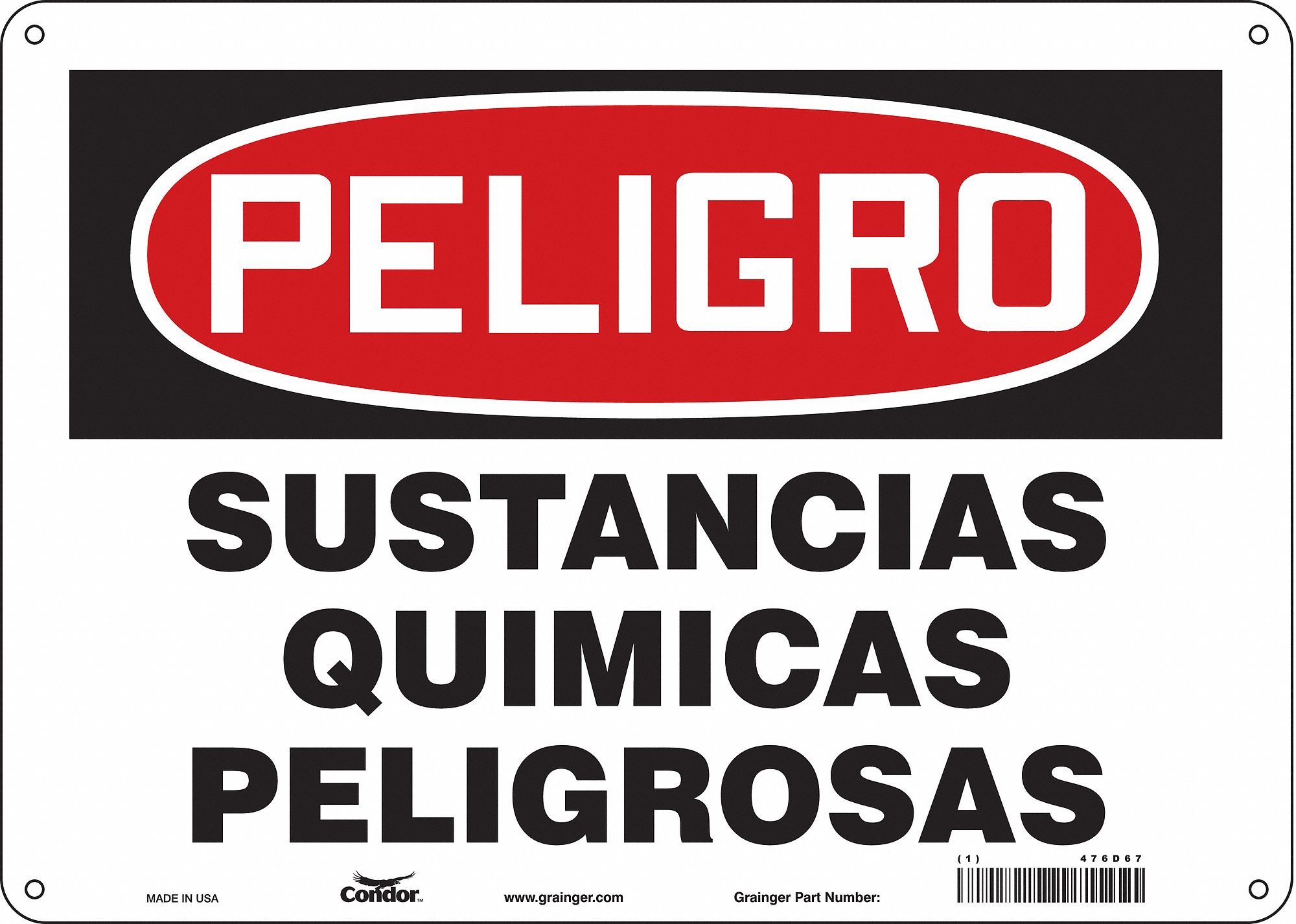 Safety Sign: Aluminum, Mounting Holes Sign Mounting, 10 in x 14 in Nominal Sign Size, 0.032 in Thick