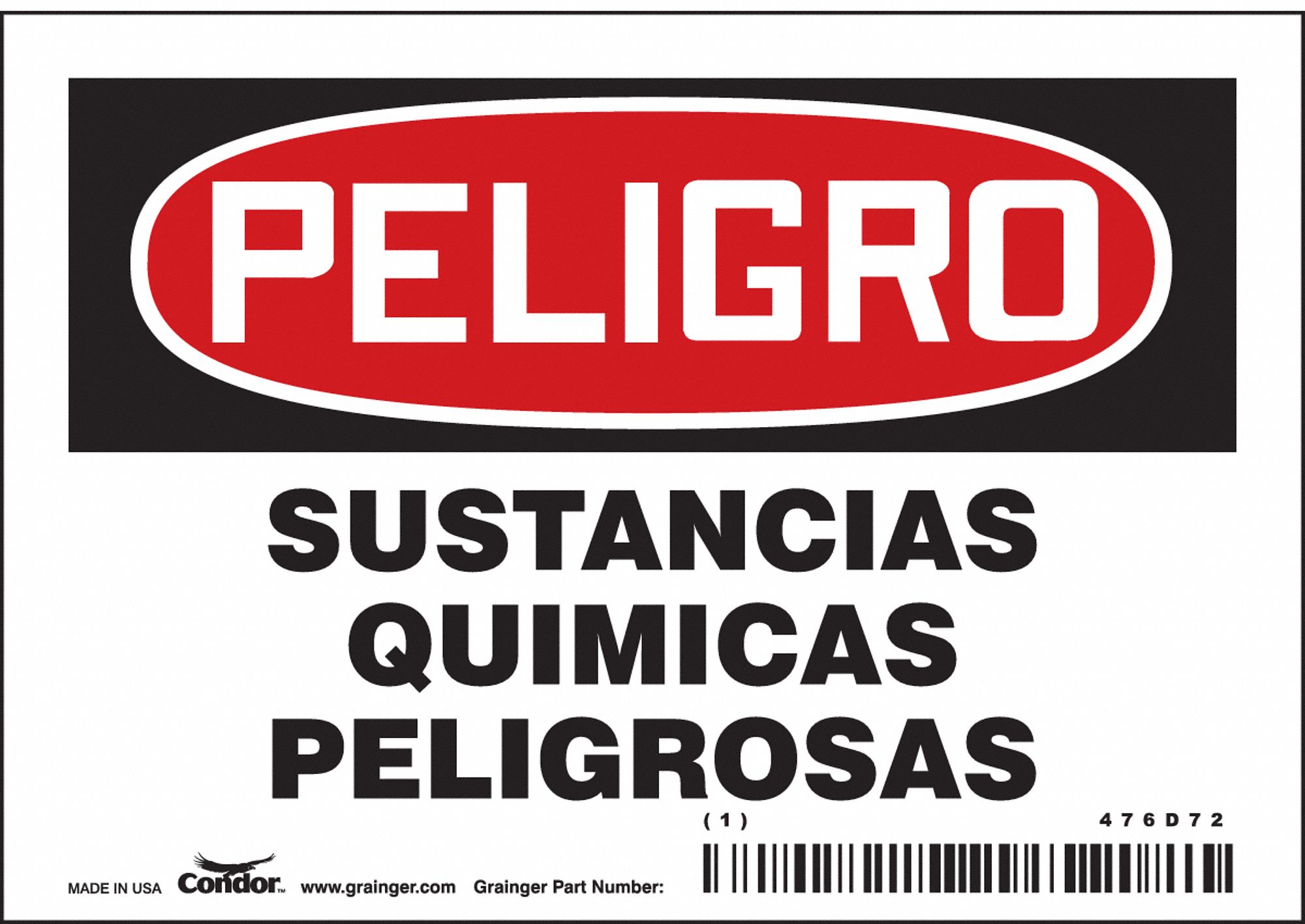 Safety Sign: Vinyl, Adhesive Sign Mounting, 3 1/2 in x 5 in Nominal Sign Size, Not Retroreflective