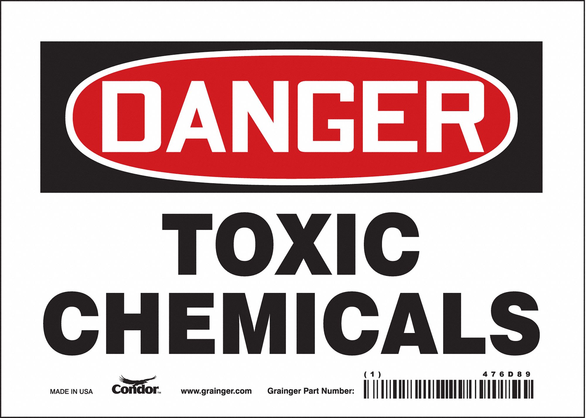 Safety Sign: Vinyl, Adhesive Sign Mounting, 5 in x 7 in Nominal Sign Size, Not Retroreflective