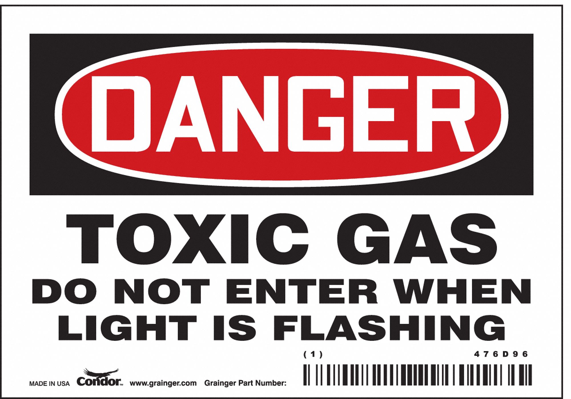 Safety Sign: Vinyl, Adhesive Sign Mounting, 3 1/2 in x 5 in Nominal Sign Size, Not Retroreflective