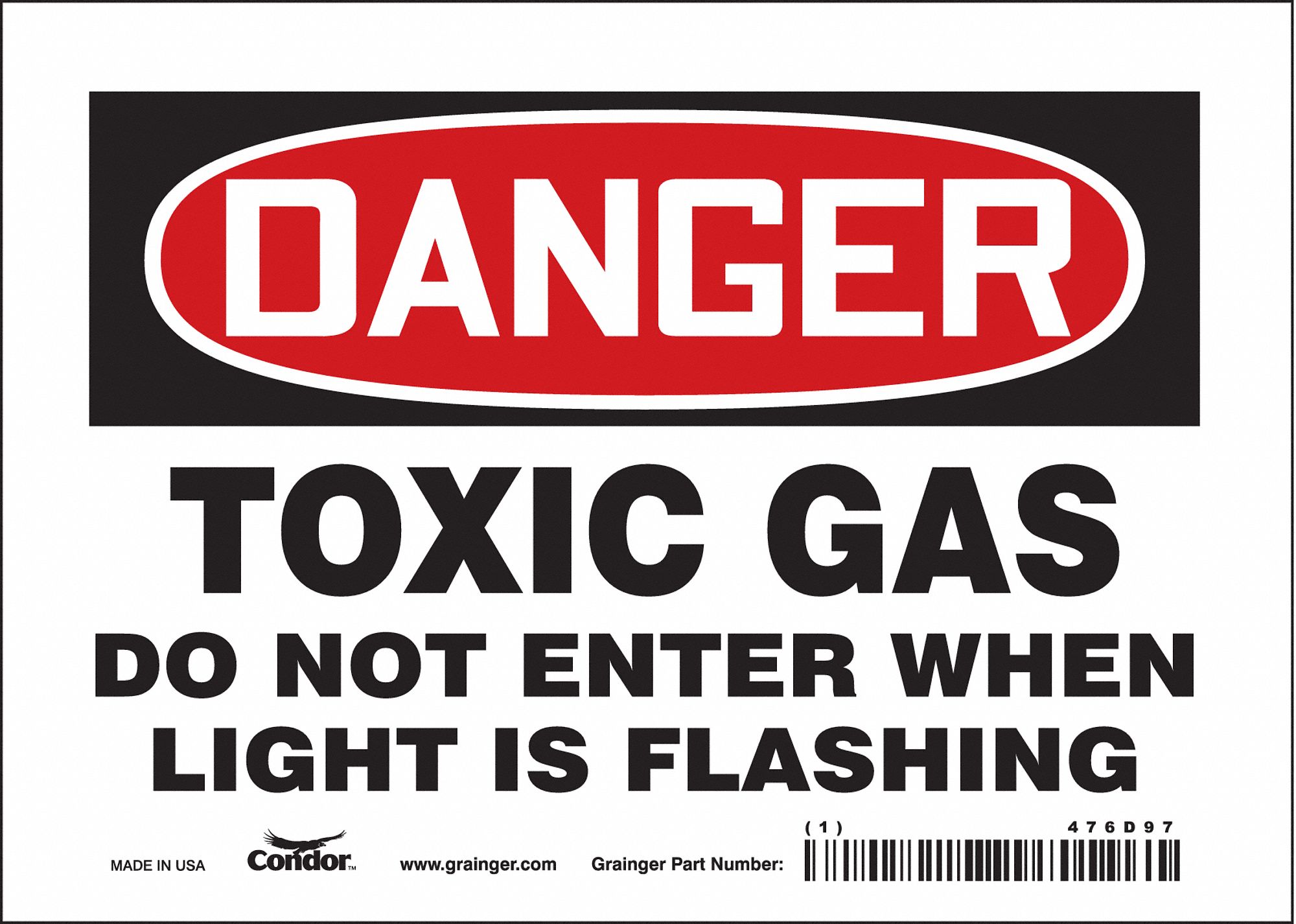 Safety Sign: Vinyl, Adhesive Sign Mounting, 5 in x 7 in Nominal Sign Size, Not Retroreflective