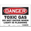 Danger: Toxic Gas Do Not Enter When Light Is Flashing Signs