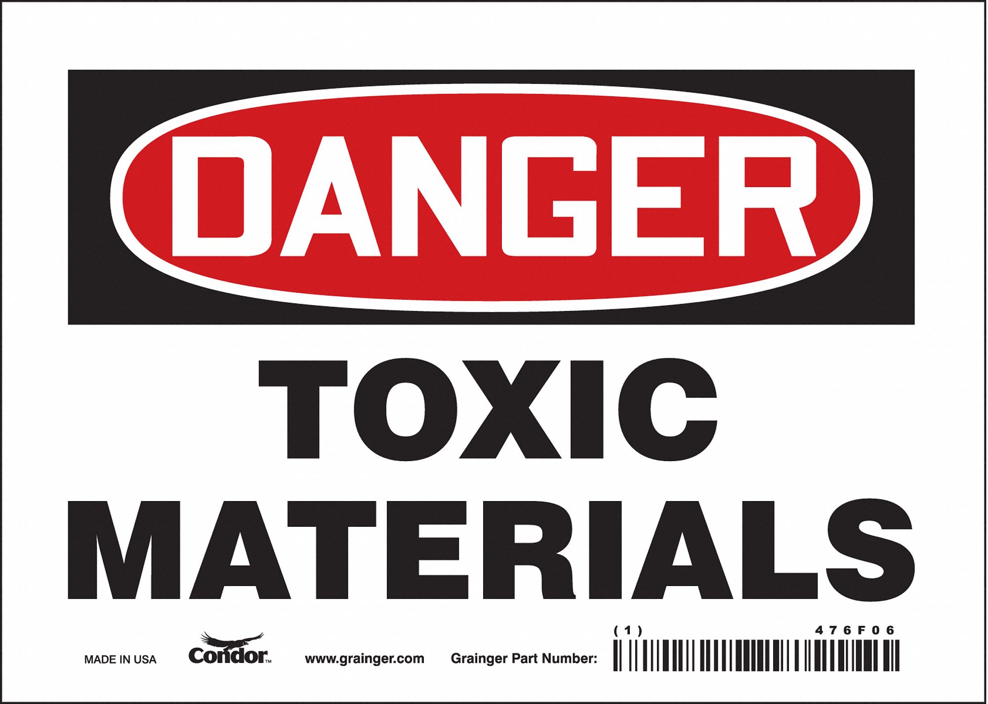 Safety Sign: Vinyl, Adhesive Sign Mounting, 5 in x 7 in Nominal Sign Size, Not Retroreflective