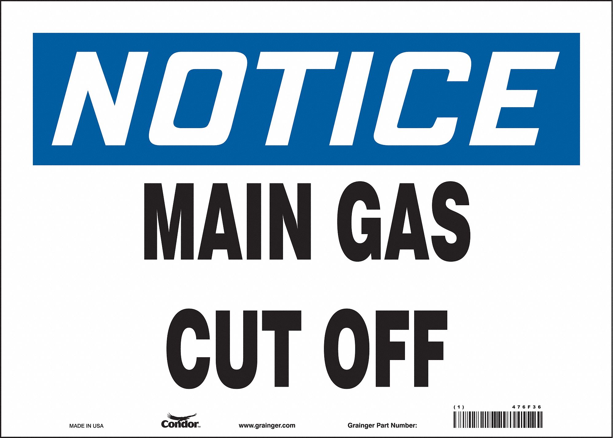 Safety Sign: Vinyl, Adhesive Sign Mounting, 10 in x 14 in Nominal Sign Size, Not Retroreflective