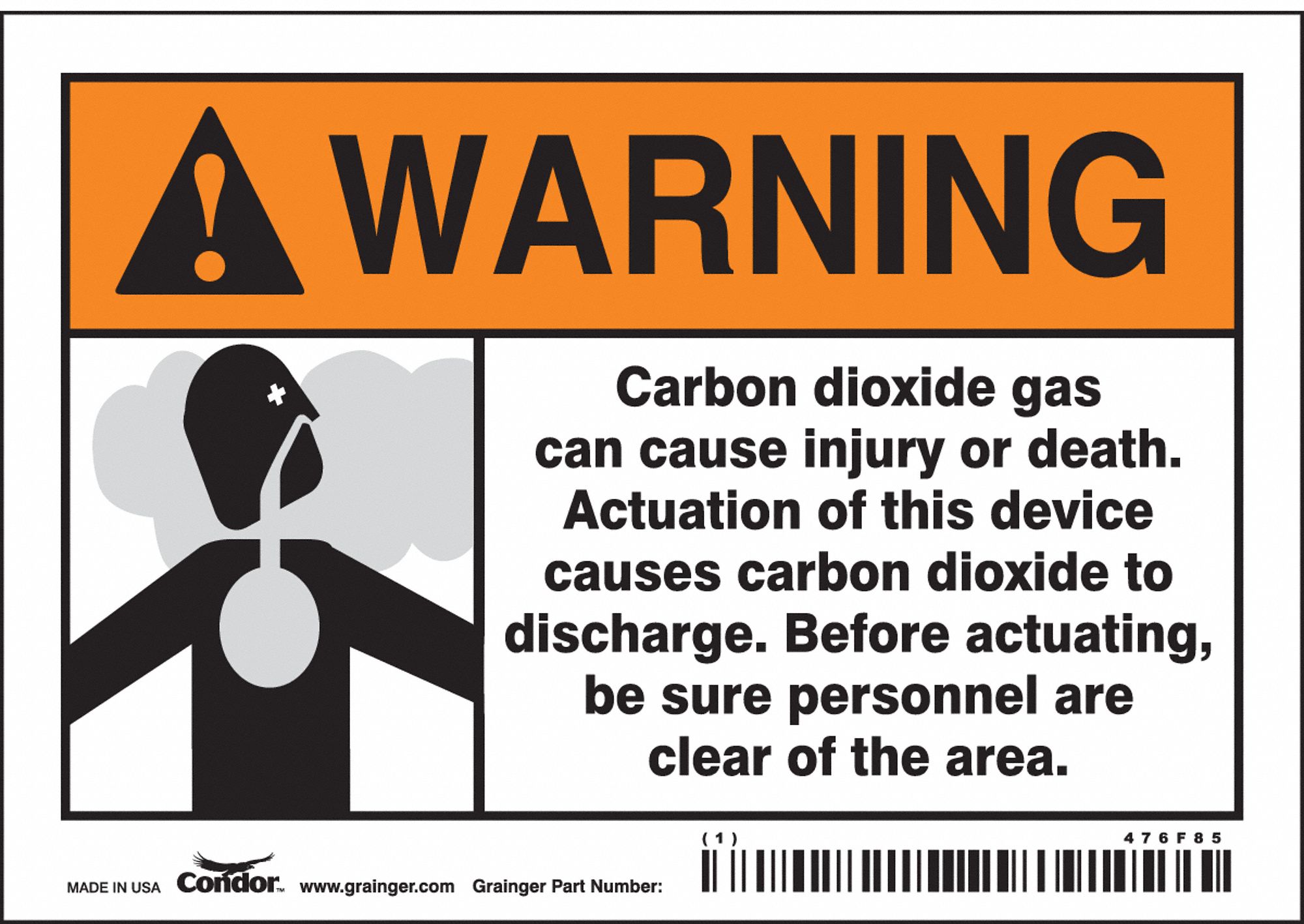 Safety Sign: Vinyl, Adhesive Sign Mounting, 3 1/2 in x 5 in Nominal Sign Size, Not Retroreflective