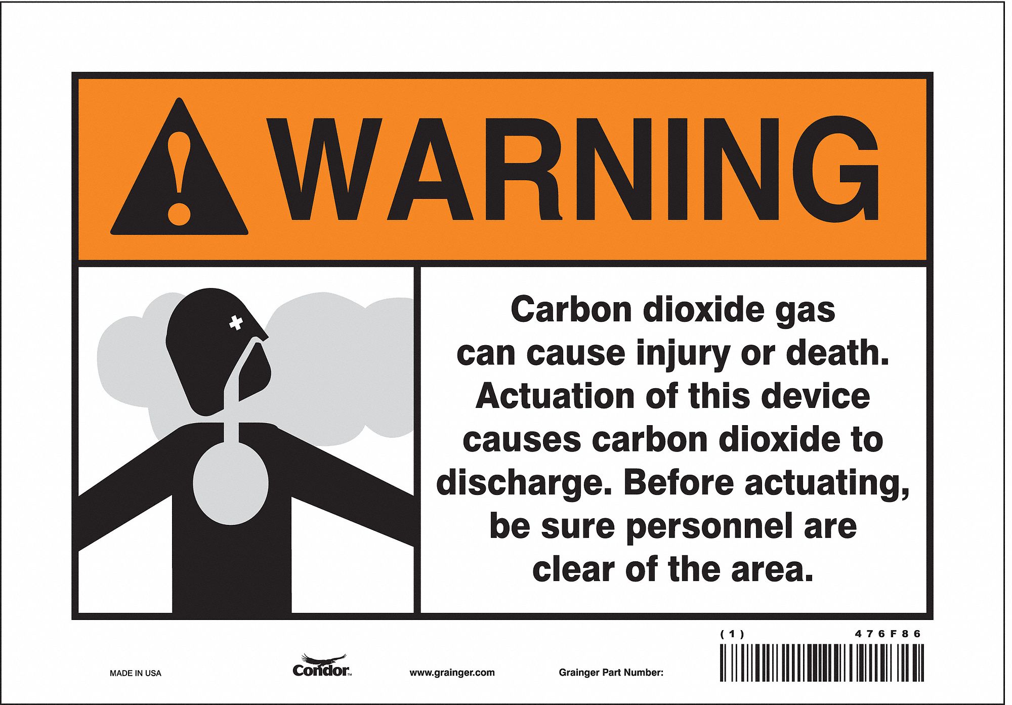 Safety Sign: Vinyl, Adhesive Sign Mounting, 7 in x 10 in Nominal Sign Size, Not Retroreflective