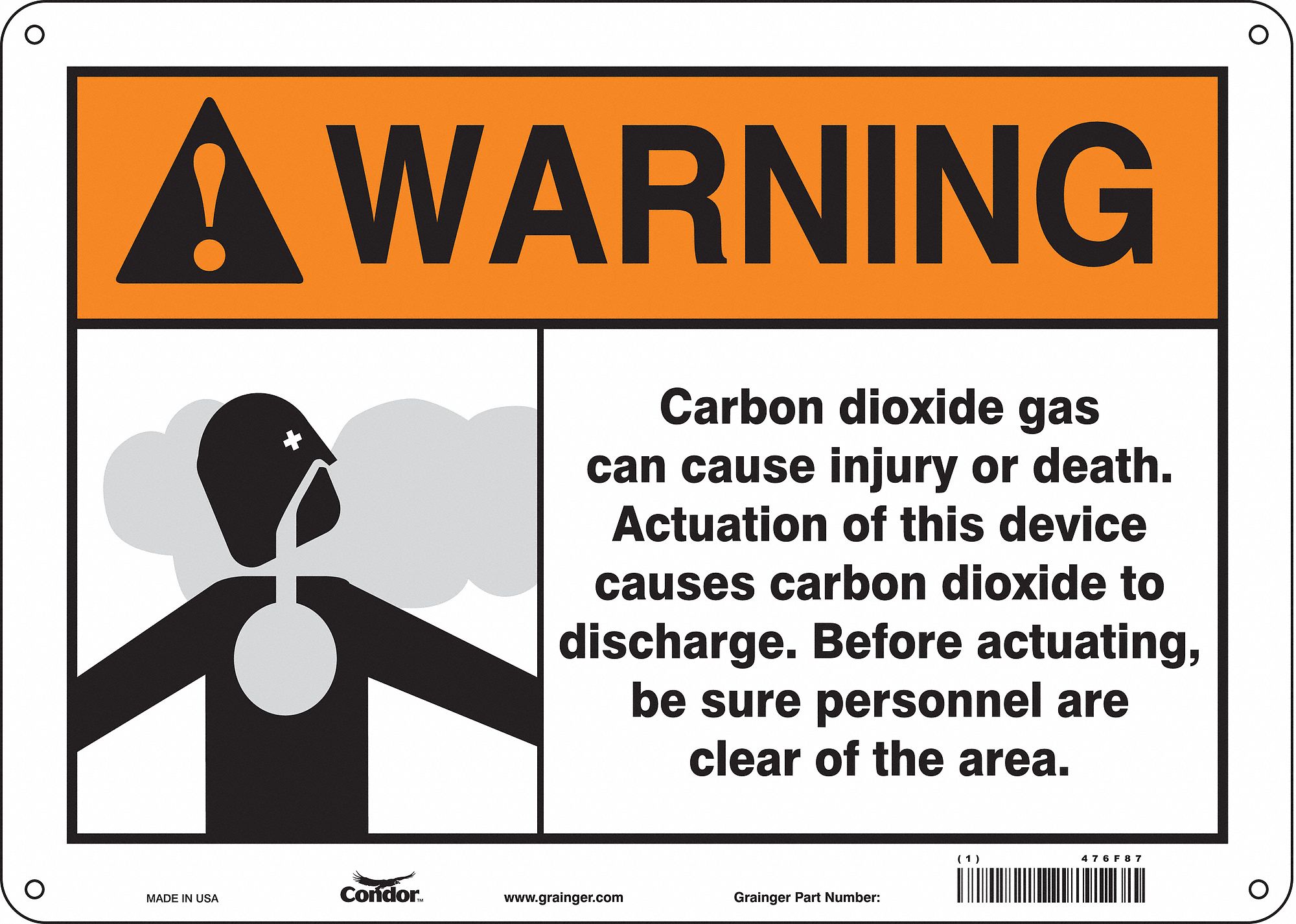 Safety Sign: Aluminum, Mounting Holes Sign Mounting, 10 in x 14 in Nominal Sign Size, 0.032 in Thick