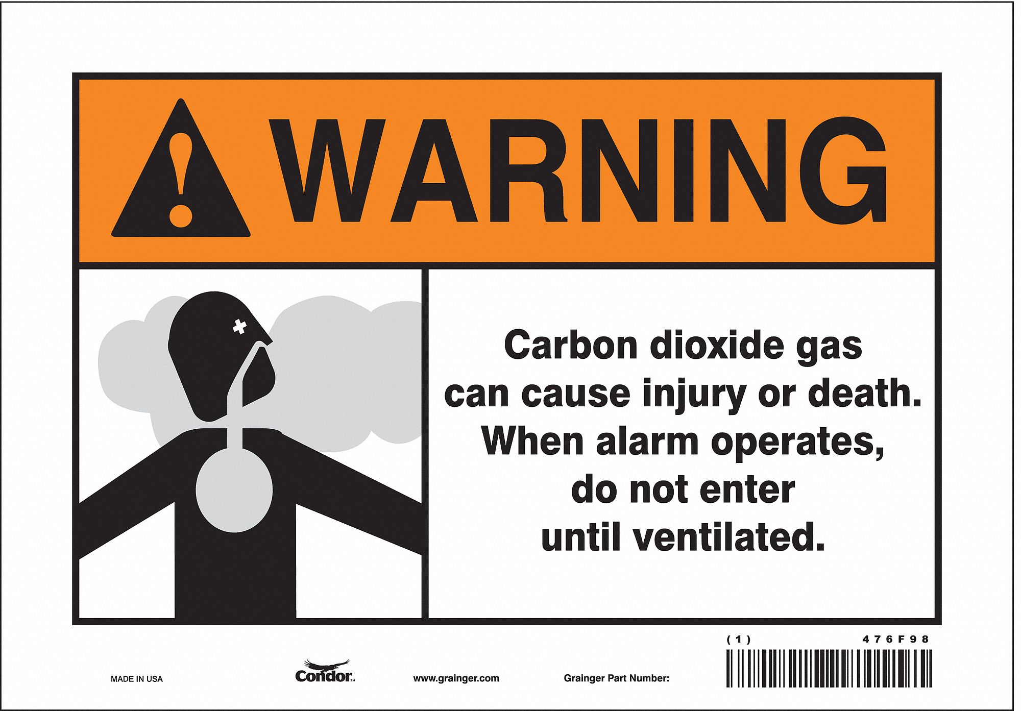 Safety Sign: Vinyl, Adhesive Sign Mounting, 7 in x 10 in Nominal Sign Size, Not Retroreflective