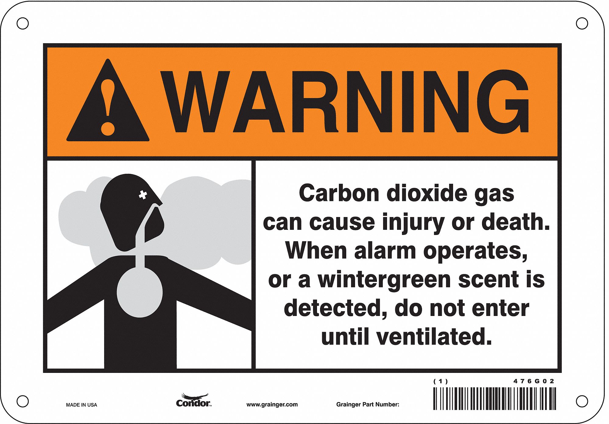 Safety Sign: Aluminum, Mounting Holes Sign Mounting, 7 in x 10 in Nominal Sign Size, 0.032 in Thick