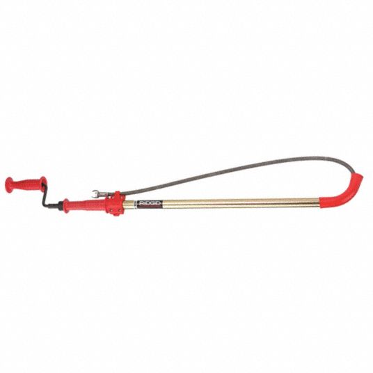 RIDGID Closet Auger: 6 ft Cable Lg, Power Drill Compatible, 1/2 in Cable  Dia, Bulb Head/C-Cutter