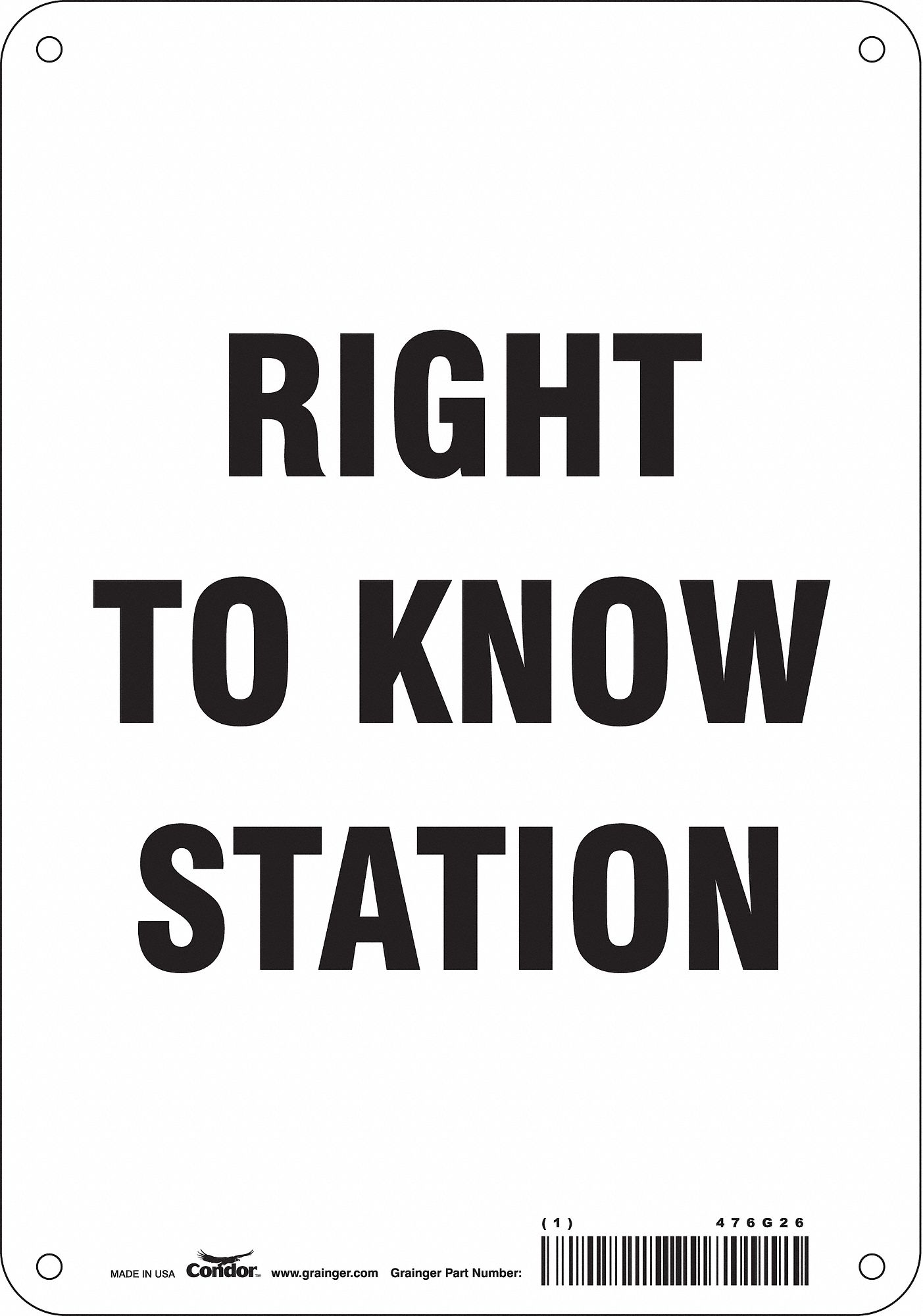 Safety Sign, 7" Wx10" H, 0.032" Thickness