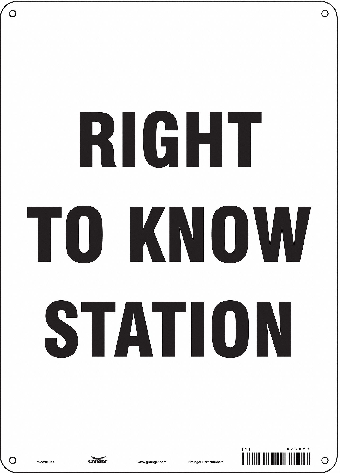 Safety Sign, 10" Wx14" H, 0.032" Thickness