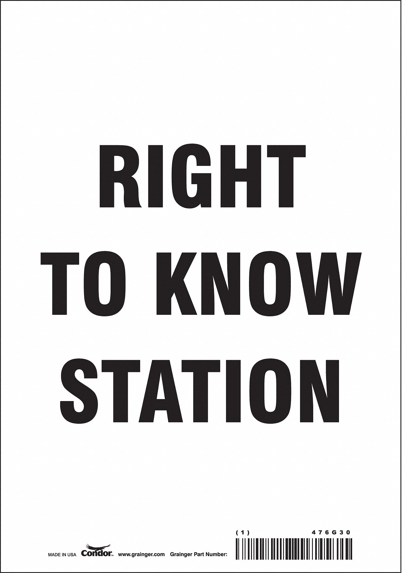 Safety Sign, 7" Wx10" H, 0.004" Thickness