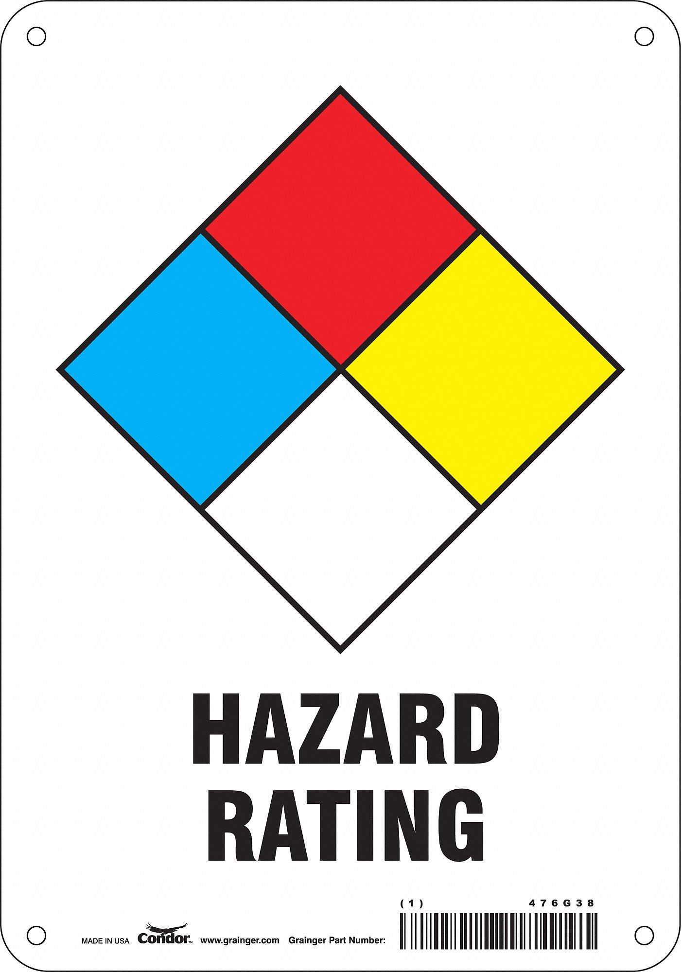 Sign: Aluminum, 10 in Ht, 7 in Wd, 0.032 in Thick, 7 in x 10 in, ANSI Z535/OSHA 29 CFR 1910.145