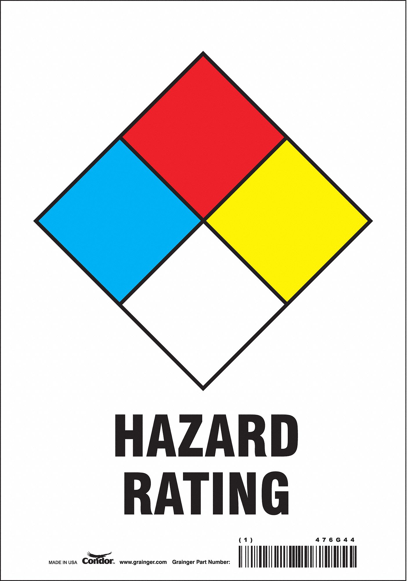 Sign: Vinyl, 10 in Ht, 7 in Wd, 0.004 in Thick, 7 in x 10 in, ANSI Z535/OSHA 29 CFR 1910.145