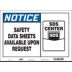 Notice: Safety Data Sheets Available Upon Request Signs