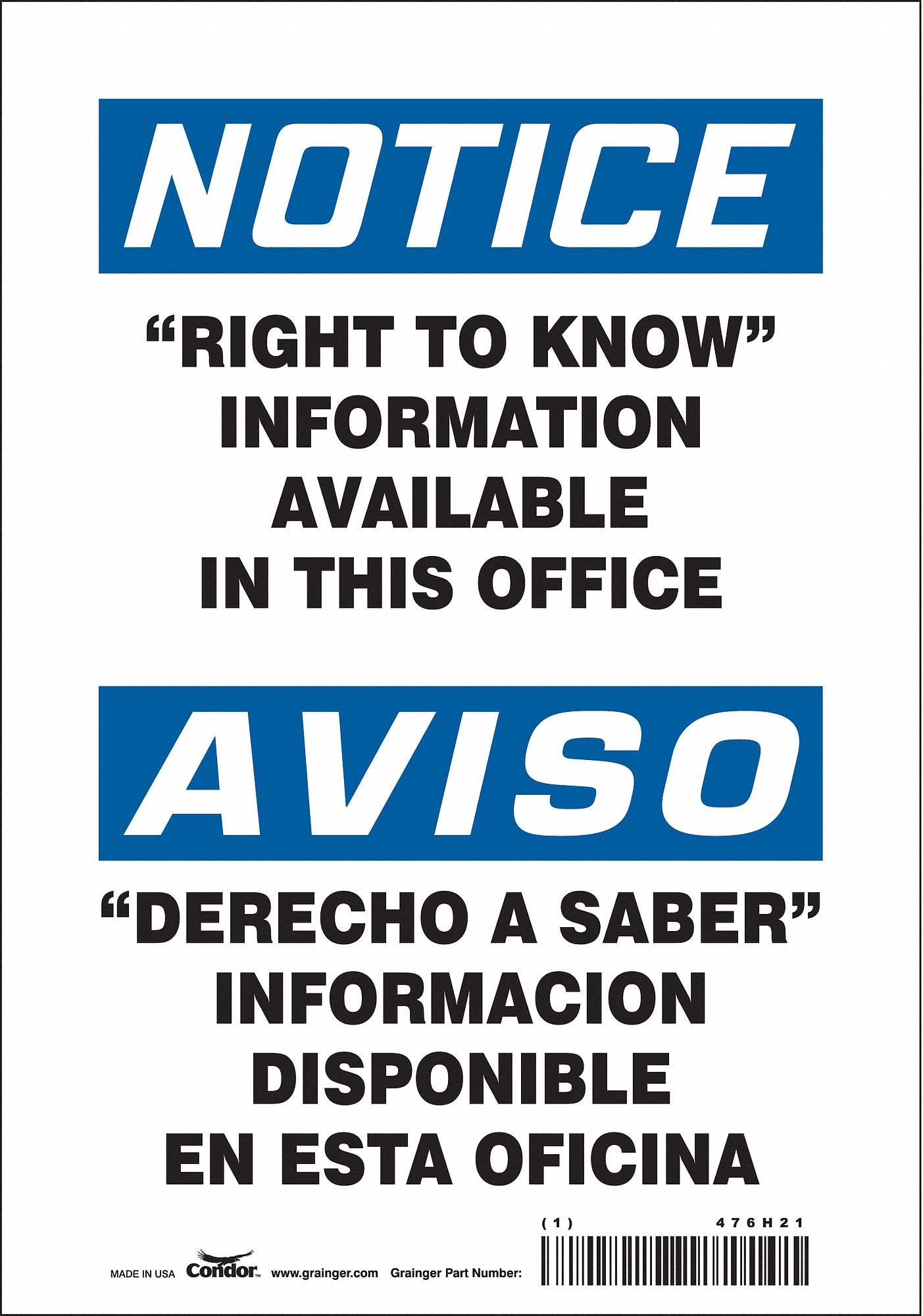 Safety Sign, 10 in x 7 in, Vinyl