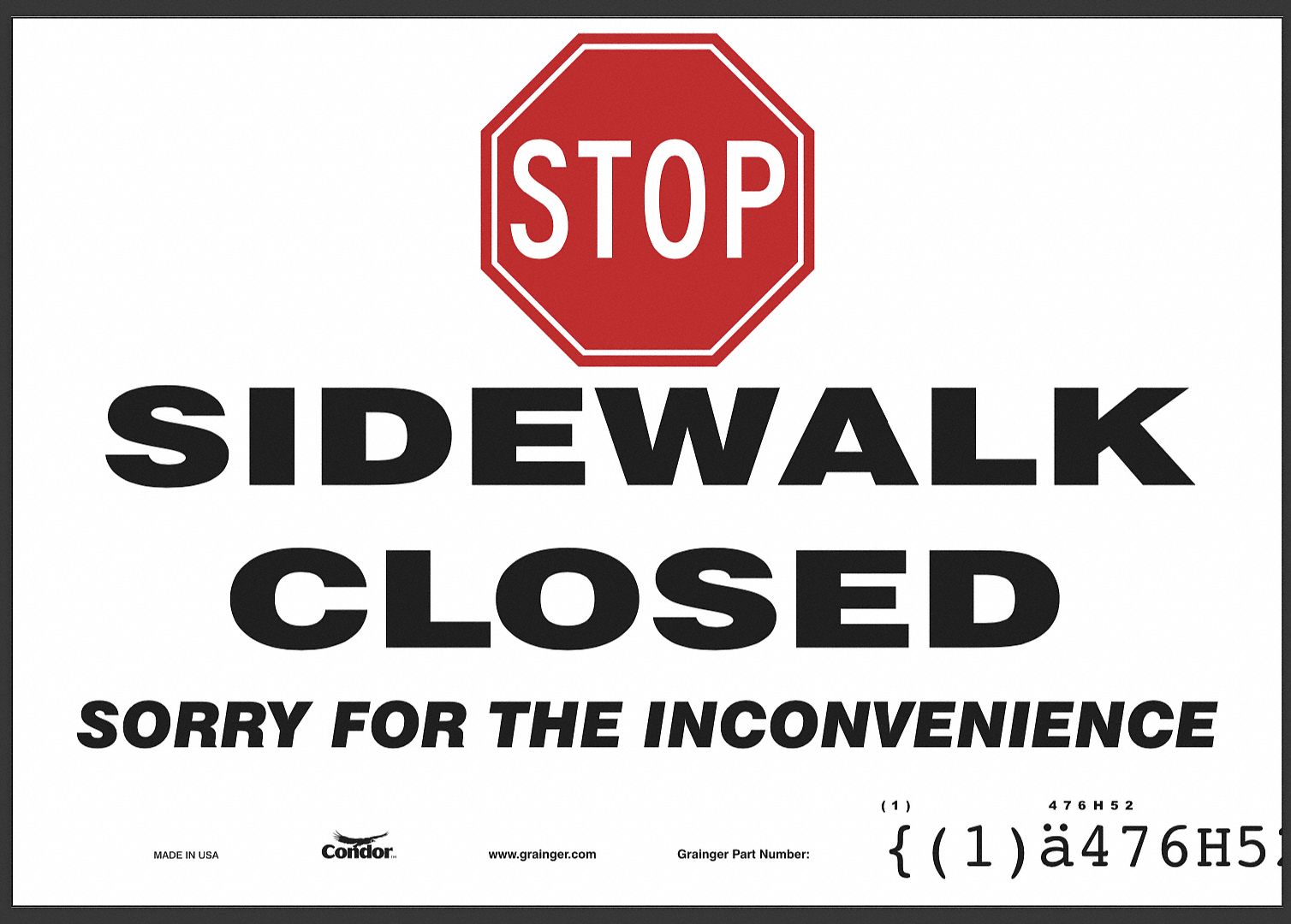 Safety Sign: Aluminum, Mounting Holes Sign Mounting, 7 in x 10 in Nominal Sign Size, 0.032 in Thick