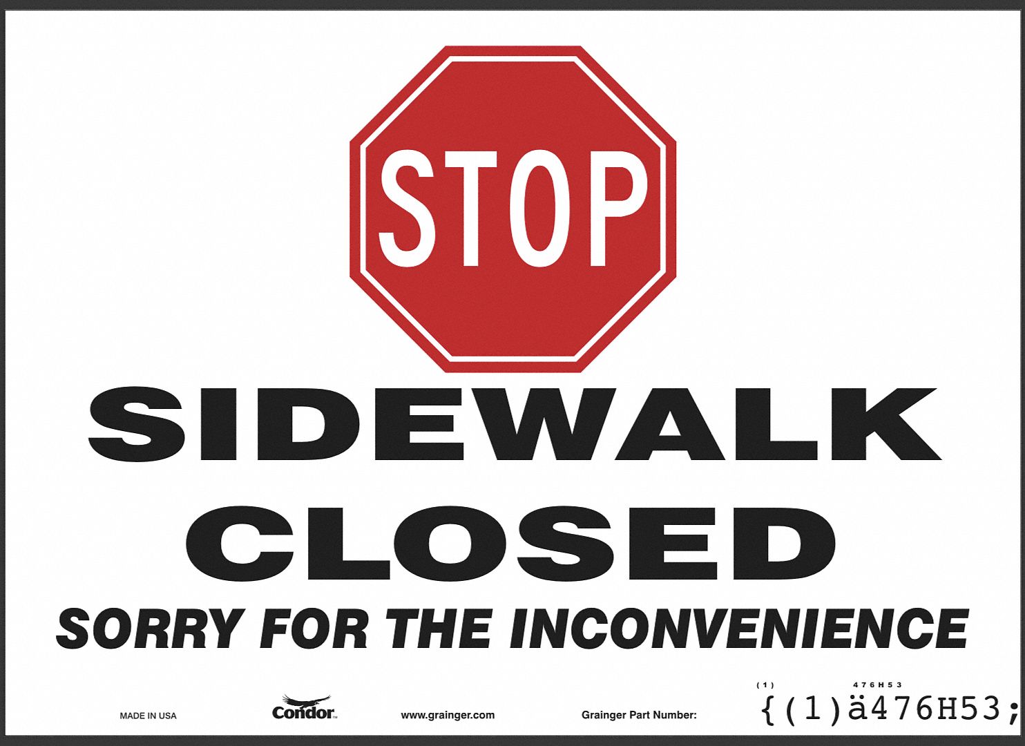 Safety Sign, 24 in x 36 in, Aluminum