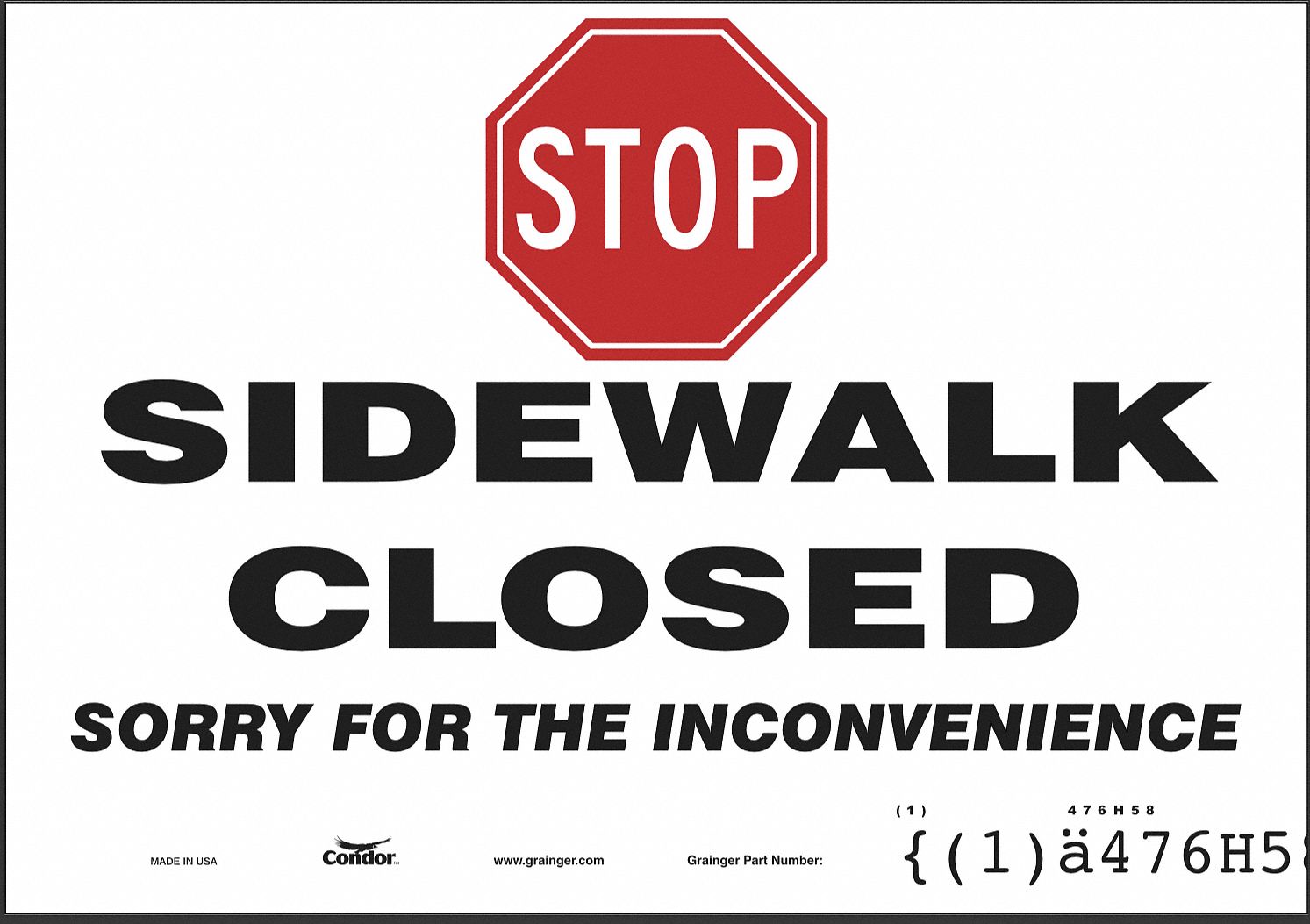 Safety Sign: Vinyl, Adhesive Sign Mounting, 7 in x 10 in Nominal Sign Size, Not Retroreflective