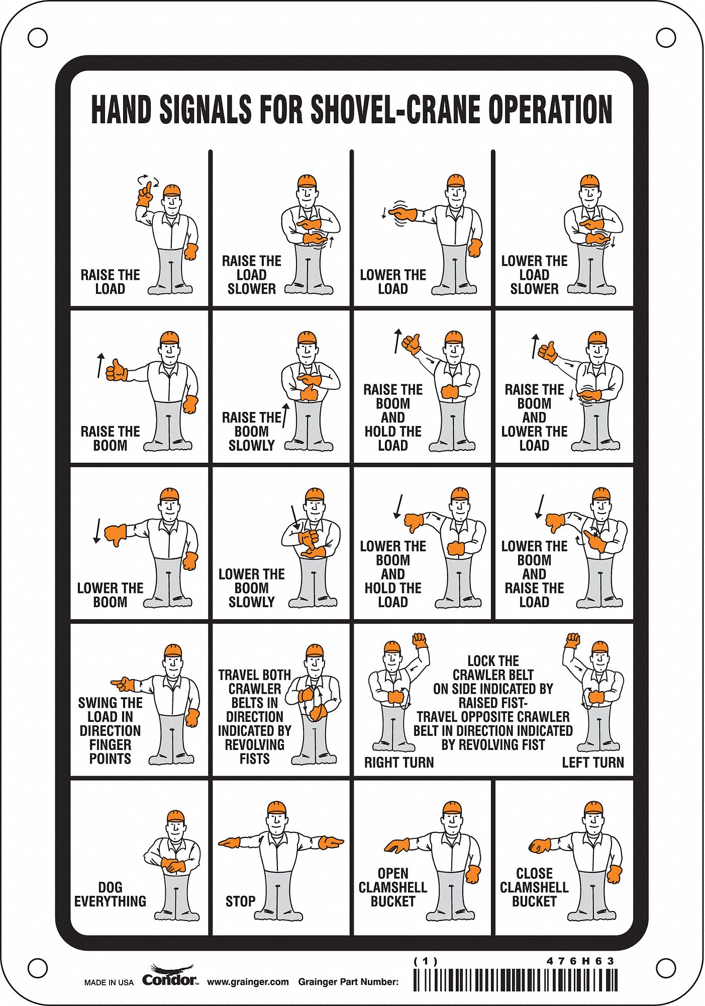 Safety Sign: Polyethylene, Mounting Holes Sign Mounting, 10 in x 7 in Nominal Sign Size