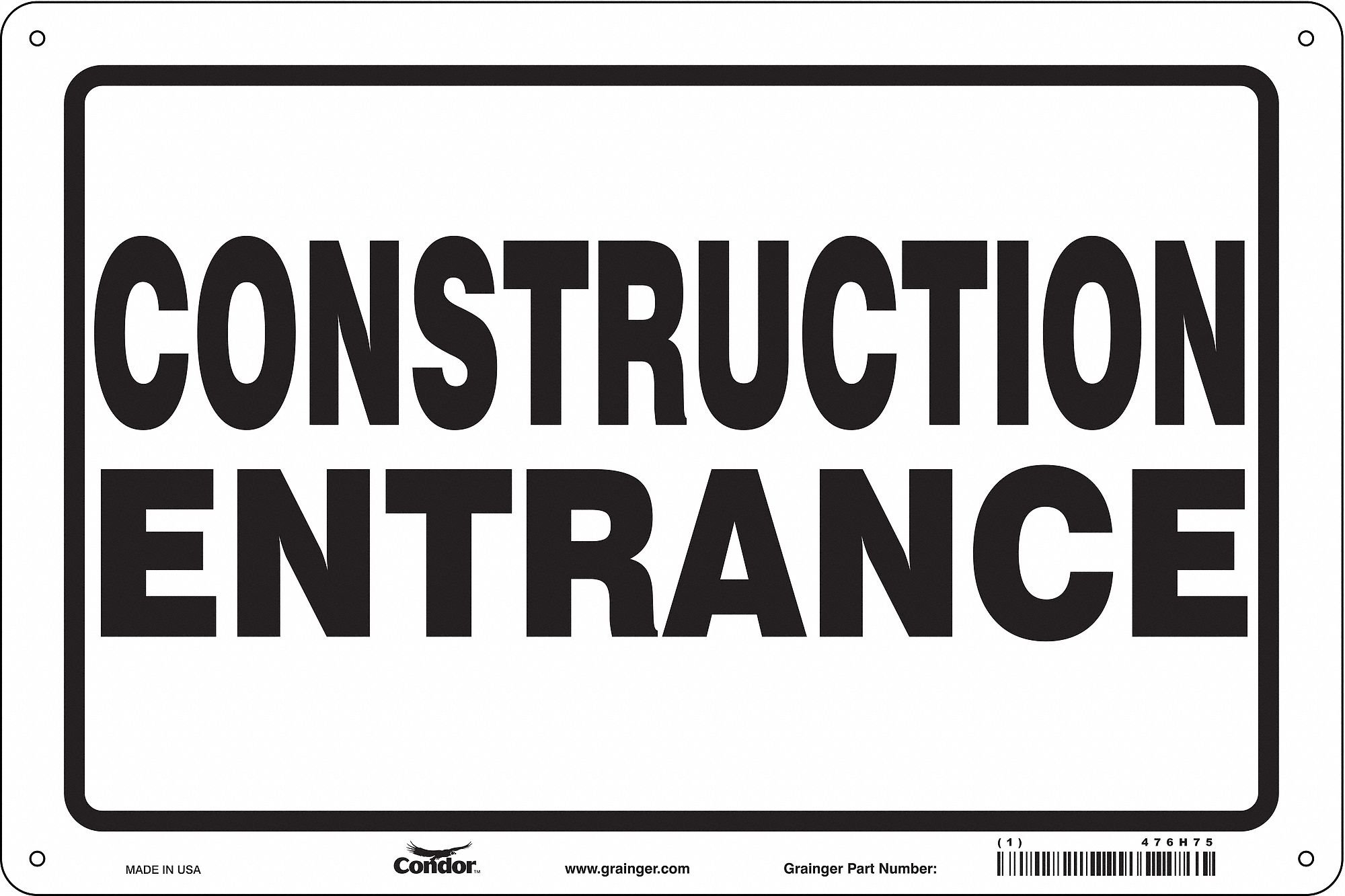 Safety Sign, 24 in x 36 in, Aluminum