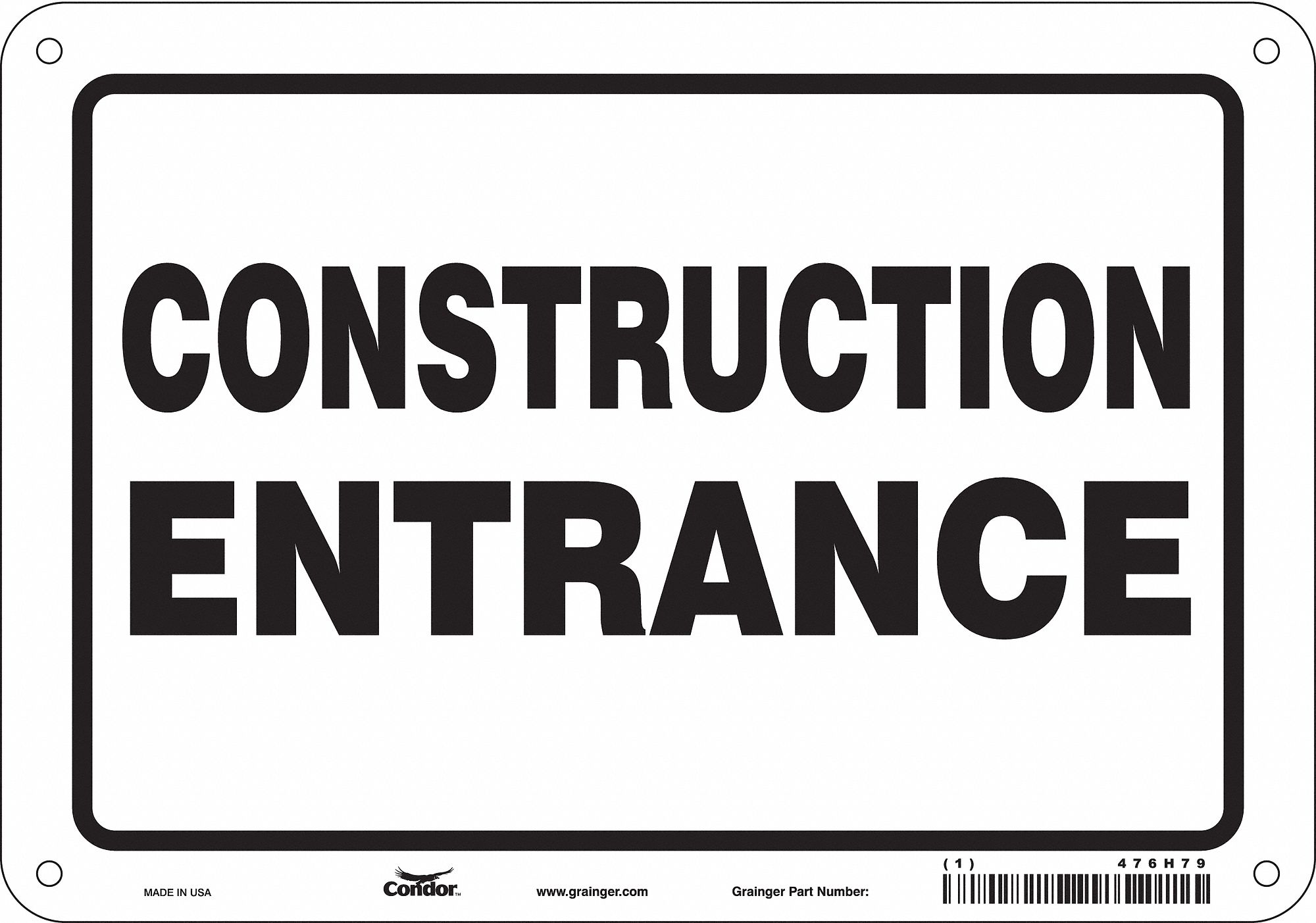 Safety Sign: Vinyl, Adhesive Sign Mounting, 7 in x 10 in Nominal Sign Size, Not Retroreflective