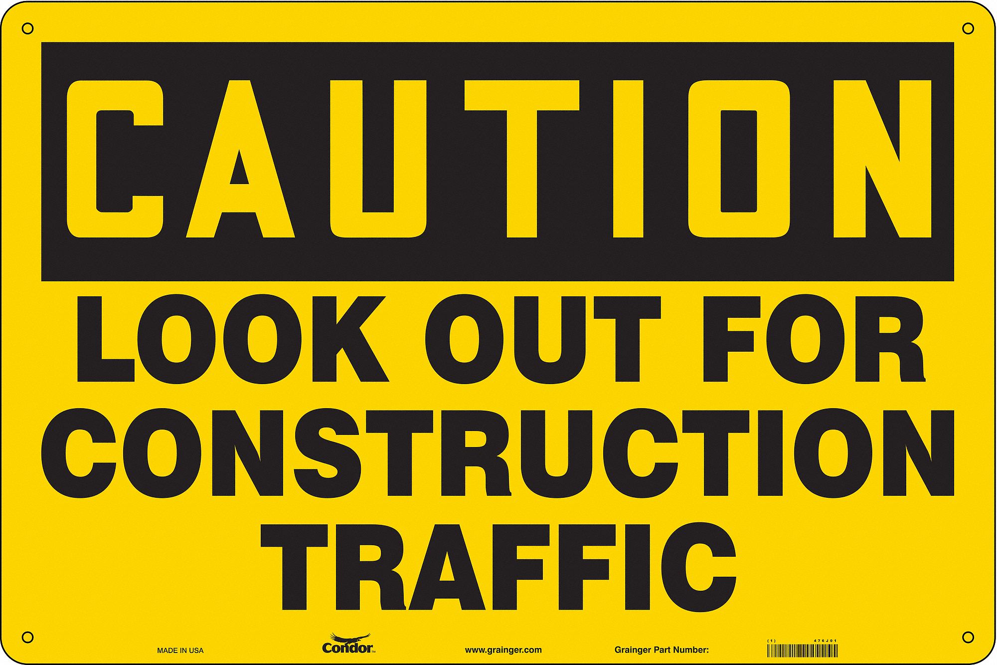 Safety Sign, 24 in x 36 in, Polyethylene