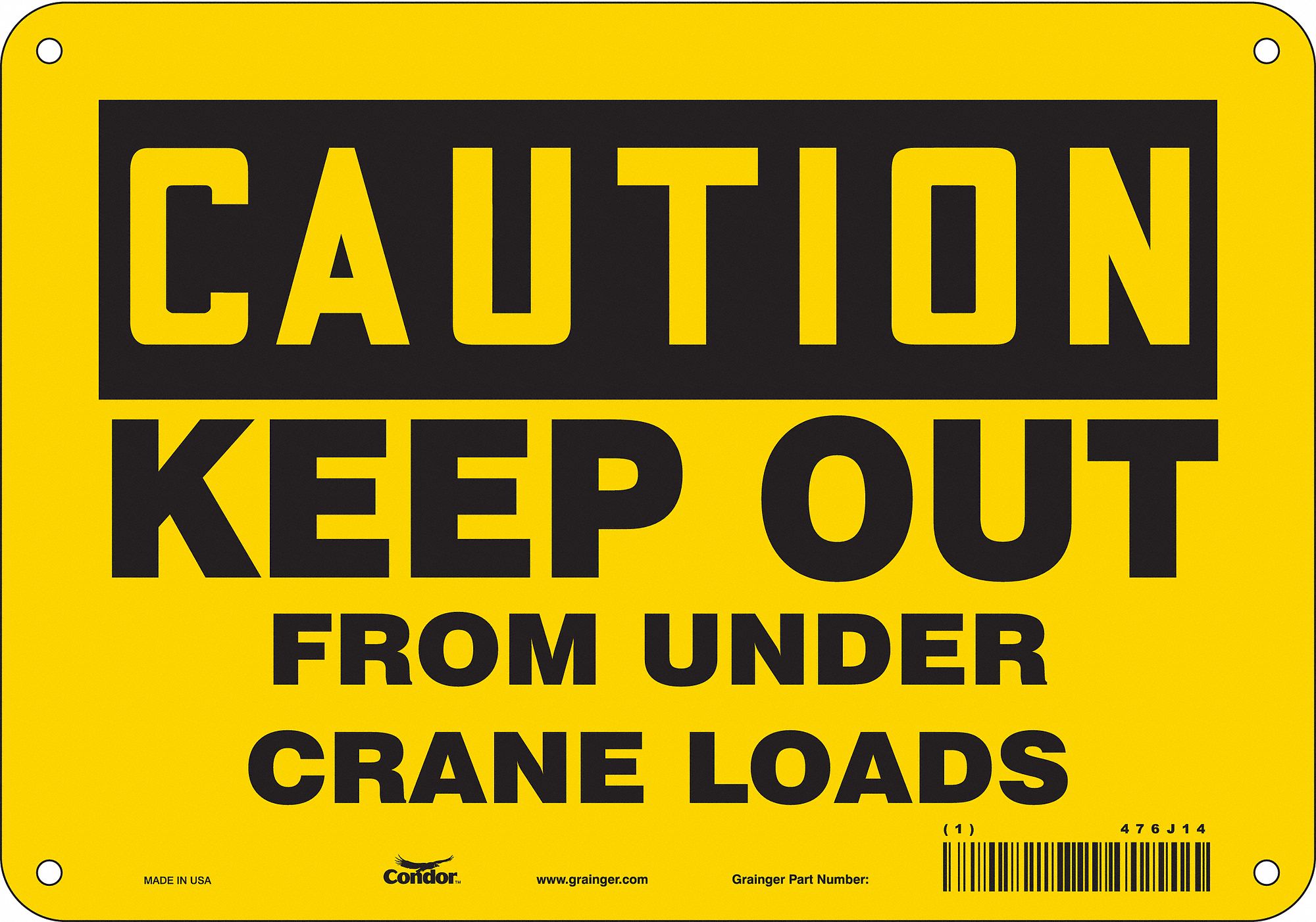 Safety Sign: Aluminum, Mounting Holes Sign Mounting, 7 in x 10 in Nominal Sign Size, 0.032 in Thick