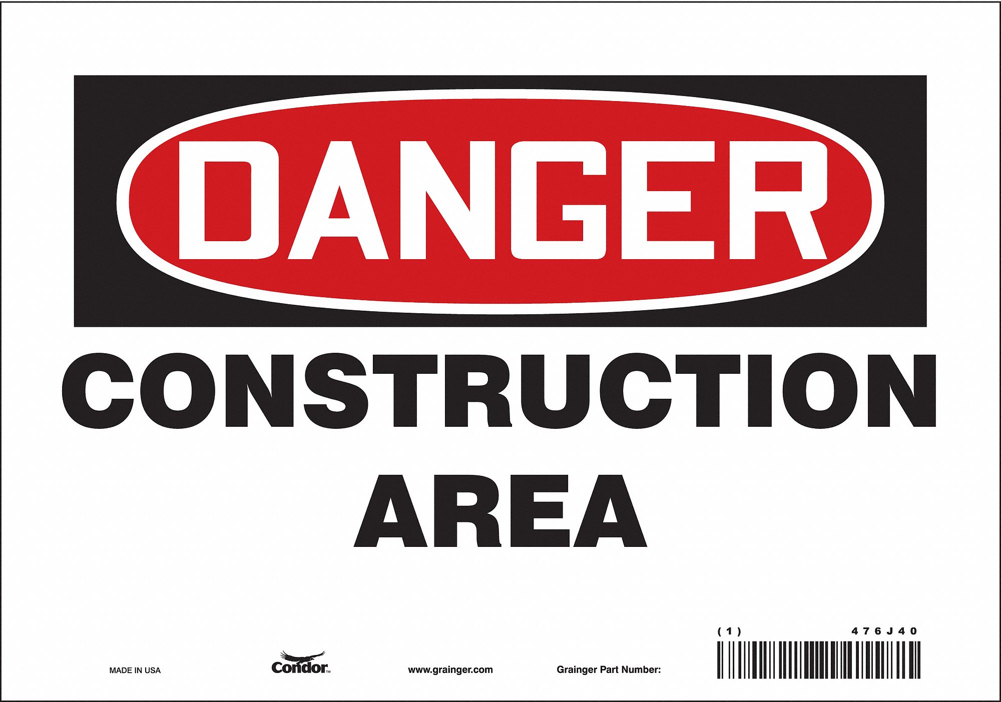 Safety Sign: Vinyl, Adhesive Sign Mounting, 7 in x 10 in Nominal Sign Size, Not Retroreflective