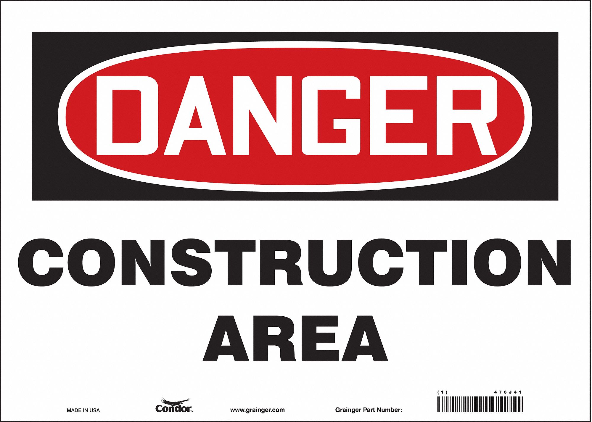 Safety Sign: Vinyl, Adhesive Sign Mounting, 10 in x 14 in Nominal Sign Size, Not Retroreflective
