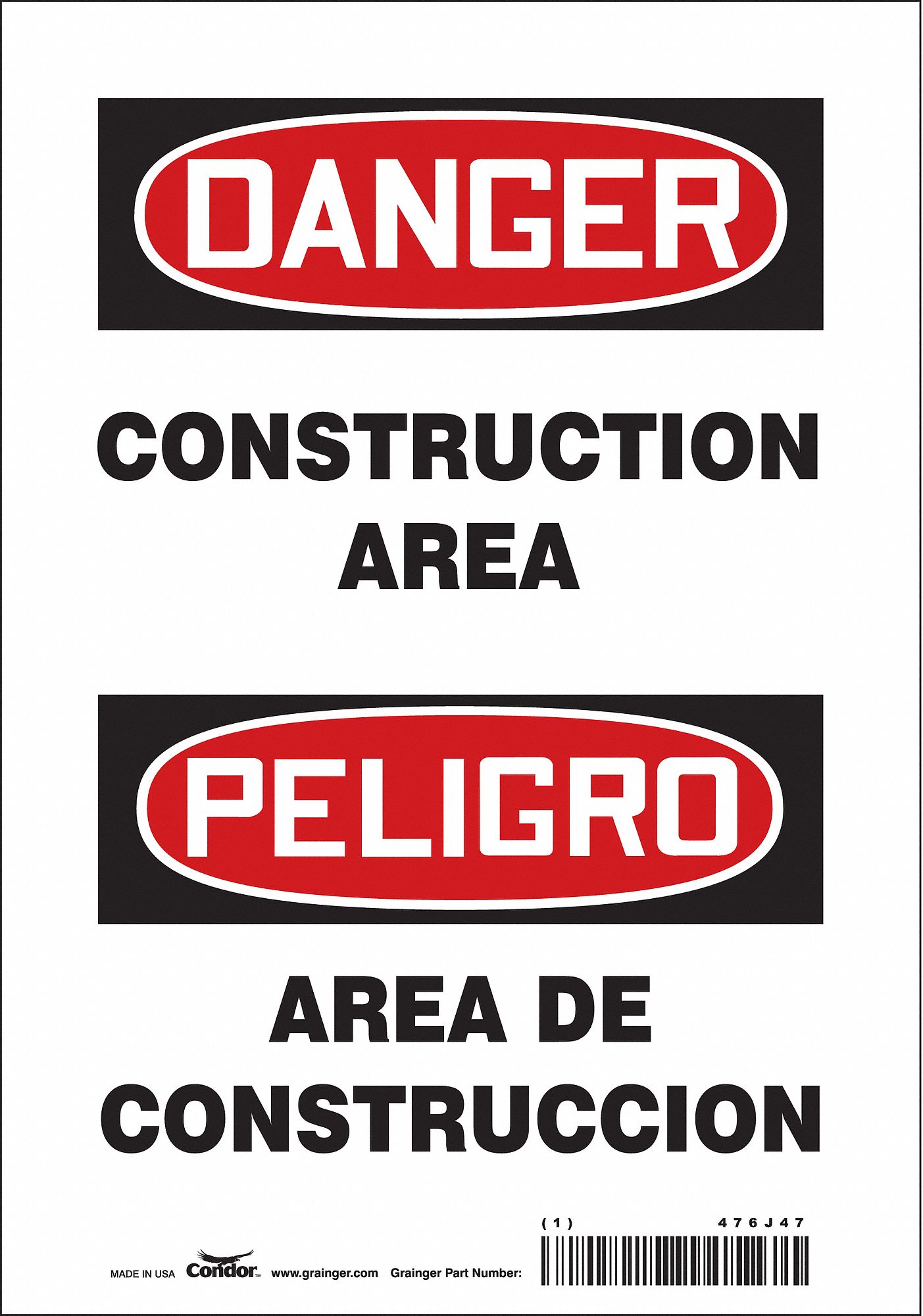 Safety Sign, 10 in x 7 in, Vinyl