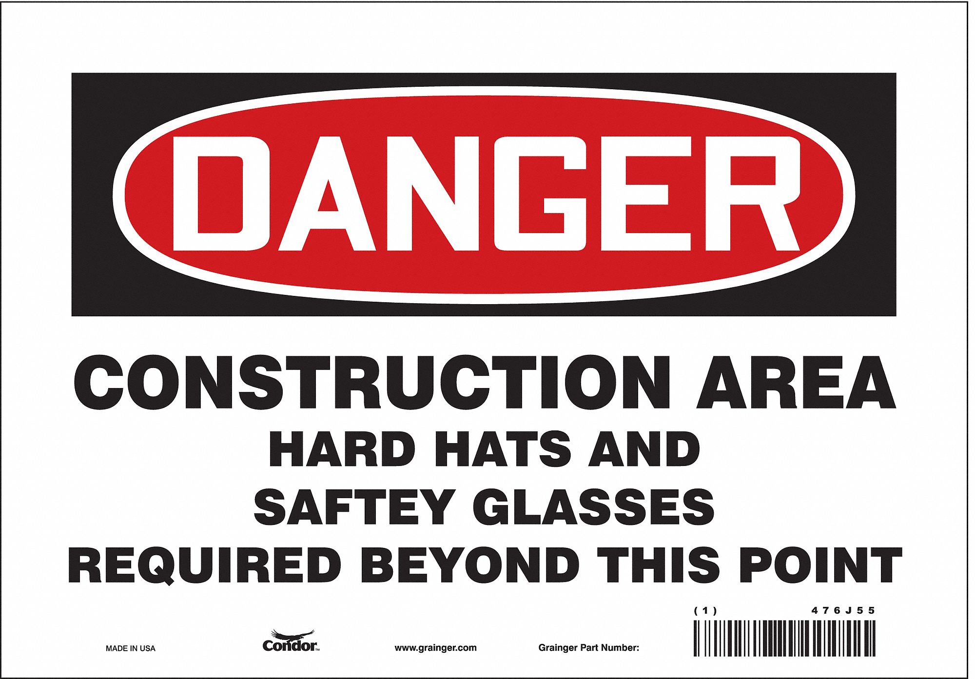 Safety Sign: Vinyl, Adhesive Sign Mounting, 7 in x 10 in Nominal Sign Size, Not Retroreflective