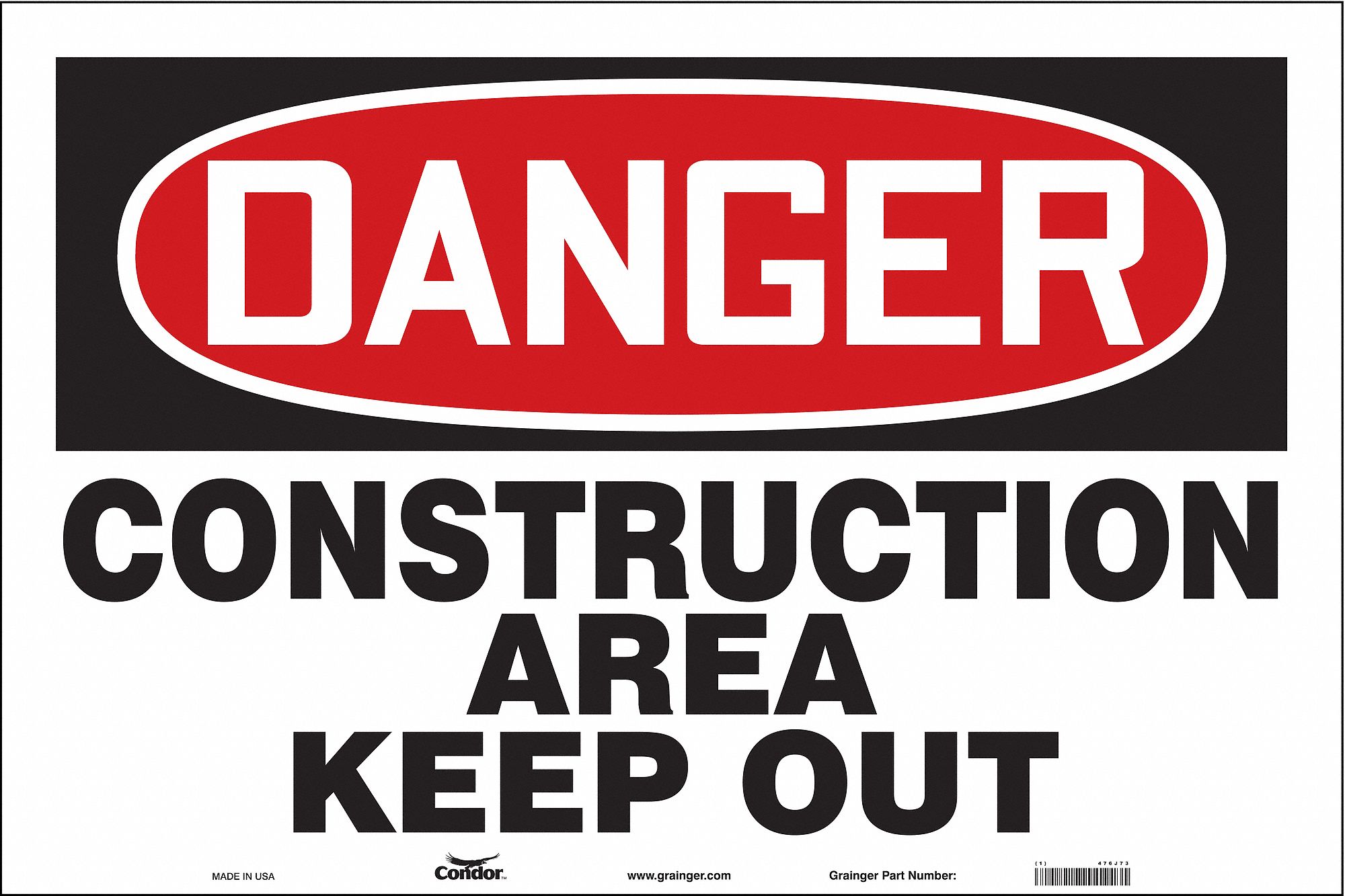 Safety Sign, 24 in x 36 in, Vinyl