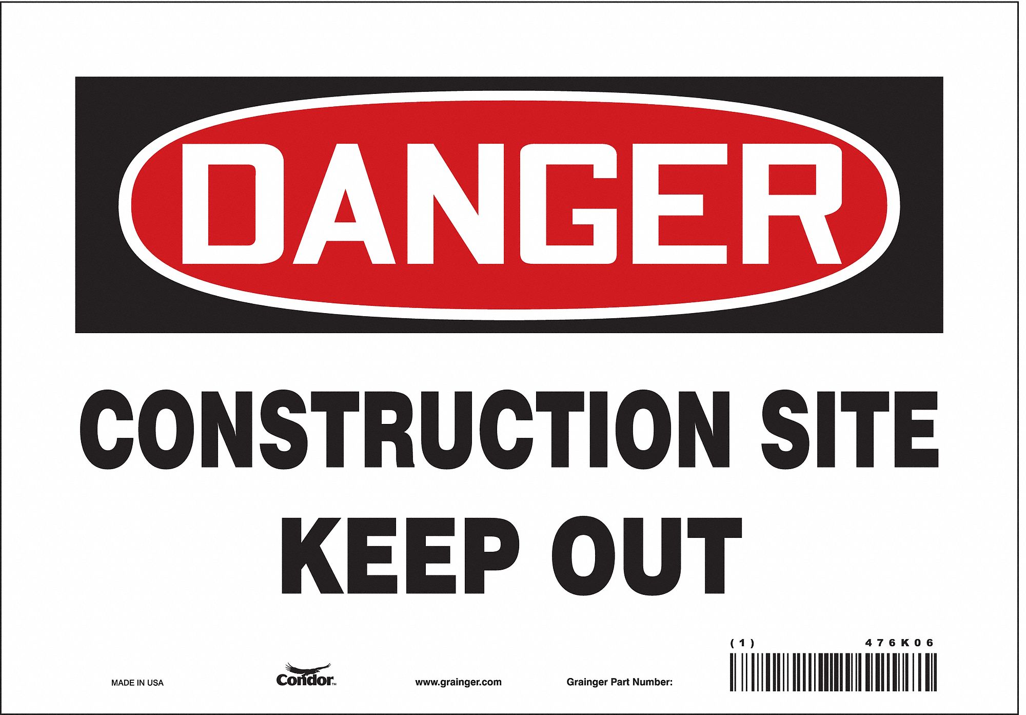 Safety Sign: Vinyl, Adhesive Sign Mounting, 7 in x 10 in Nominal Sign Size, Not Retroreflective