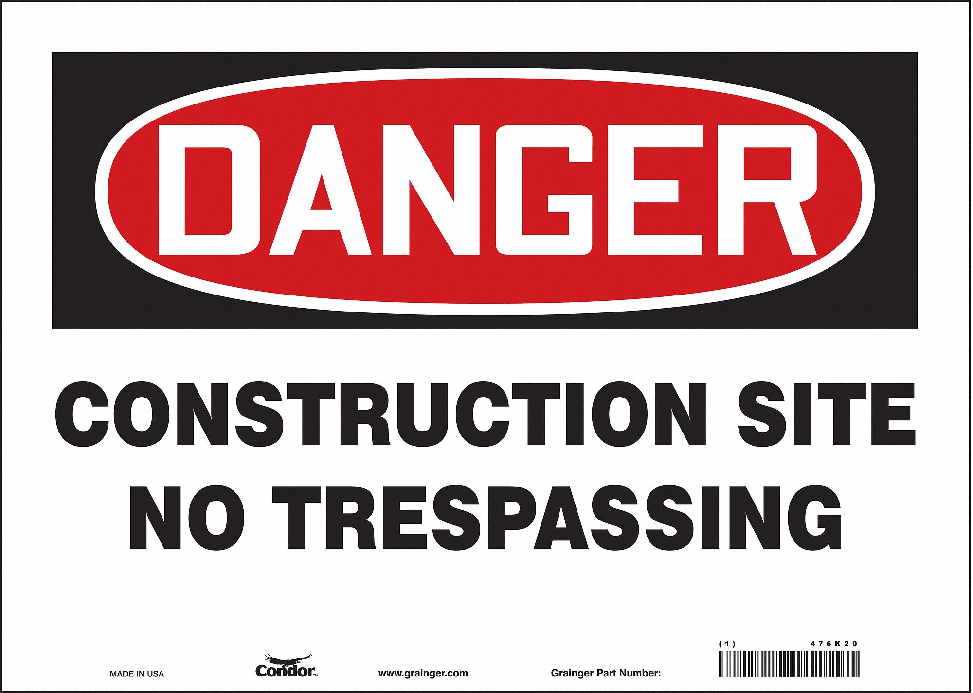 Safety Sign: Vinyl, Adhesive Sign Mounting, 10 in x 14 in Nominal Sign Size, Not Retroreflective