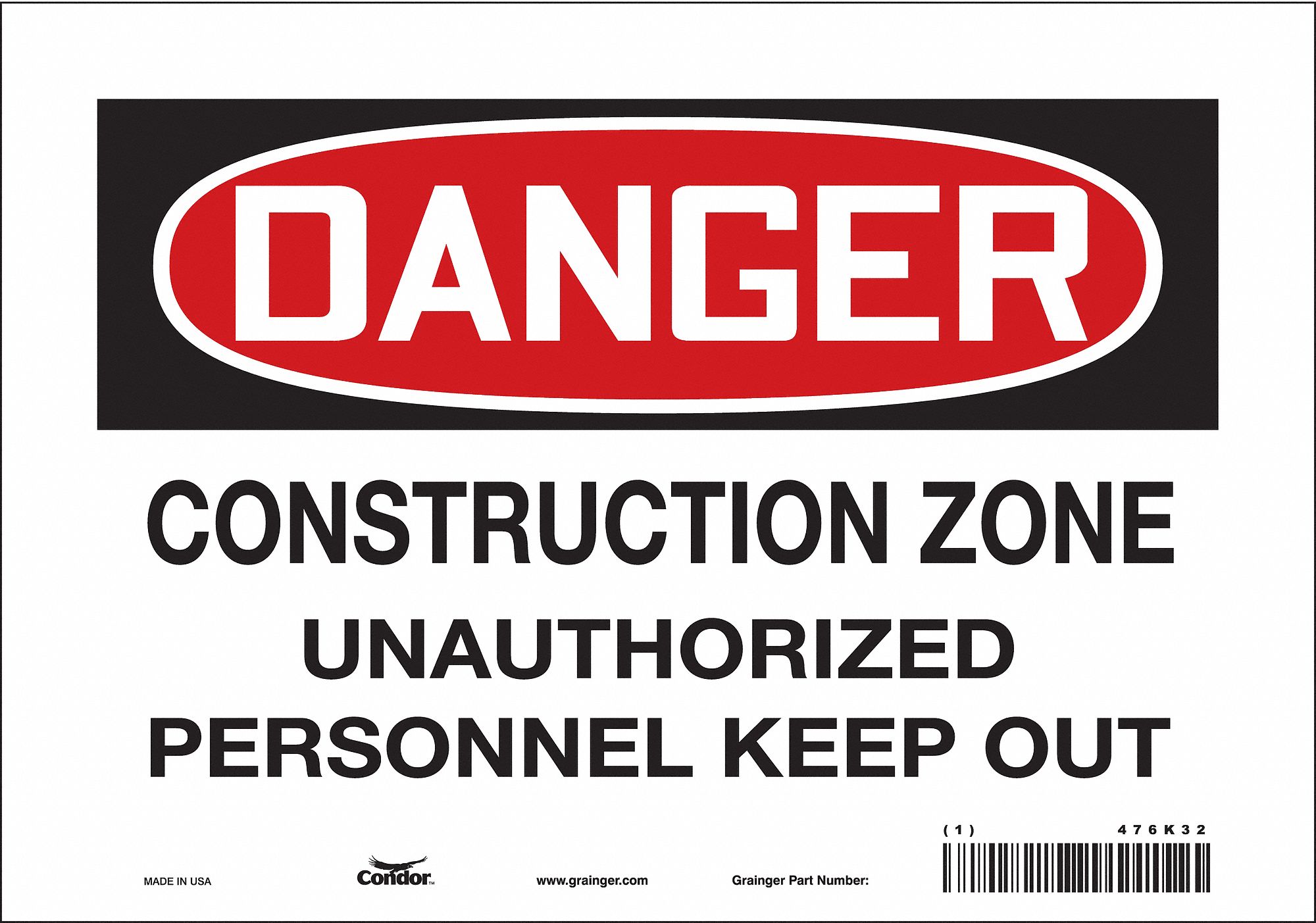 Safety Sign: Vinyl, Adhesive Sign Mounting, 7 in x 10 in Nominal Sign Size, Not Retroreflective