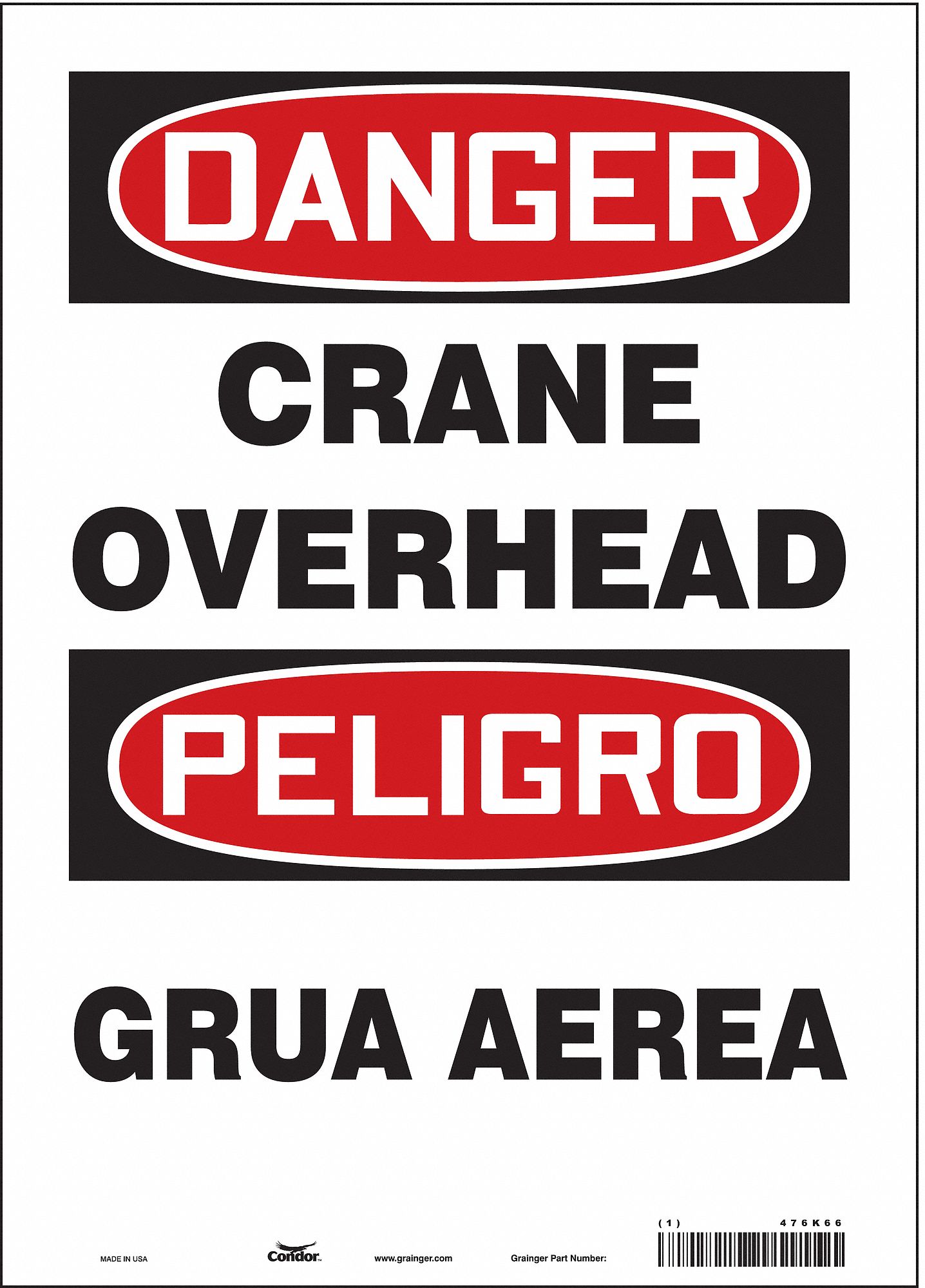 Safety Sign: Vinyl, Adhesive Sign Mounting, 14 in x 10 in Nominal Sign Size, Not Retroreflective