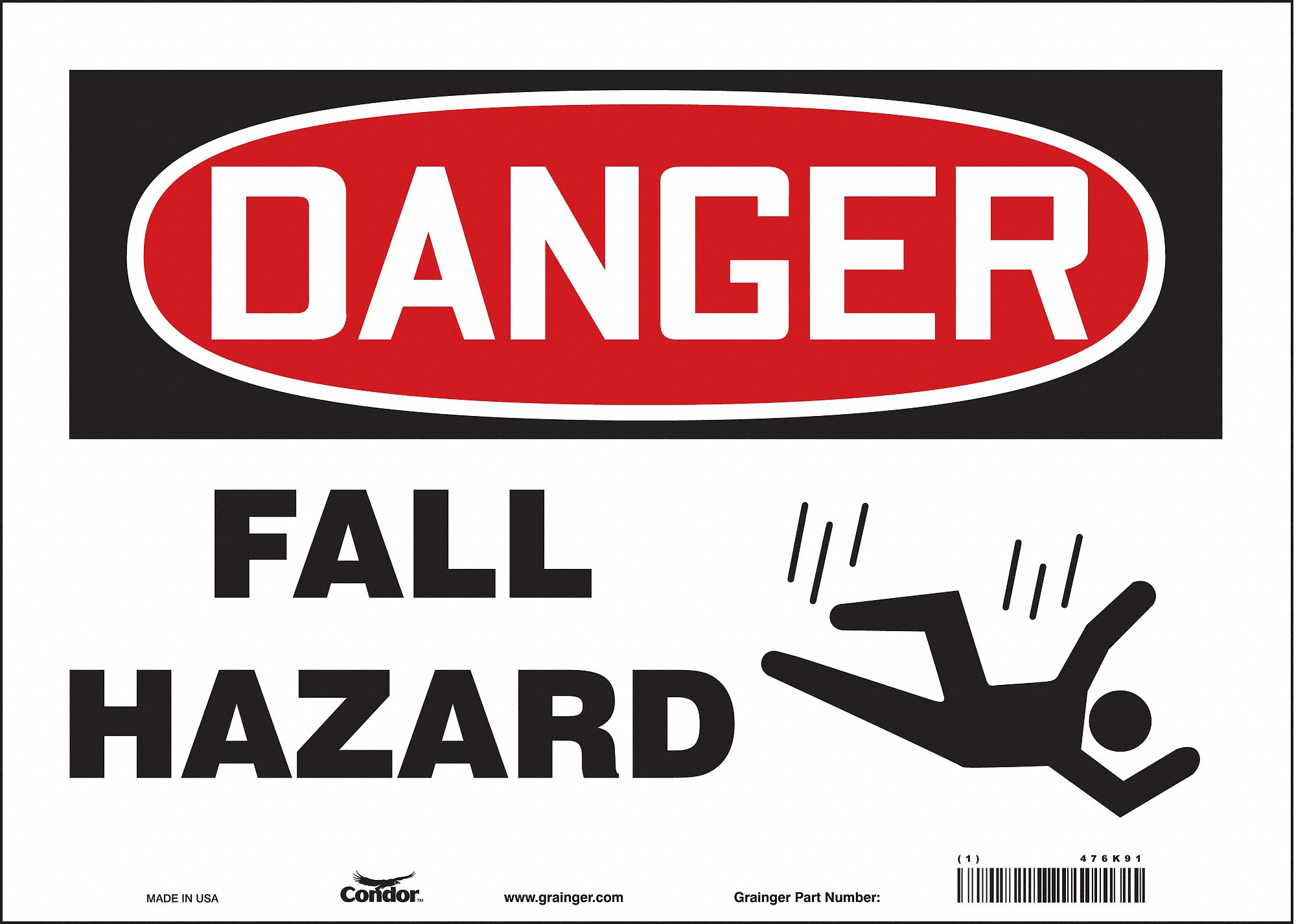 Safety Sign: Vinyl, Adhesive Sign Mounting, 10 in x 14 in Nominal Sign Size, Not Retroreflective