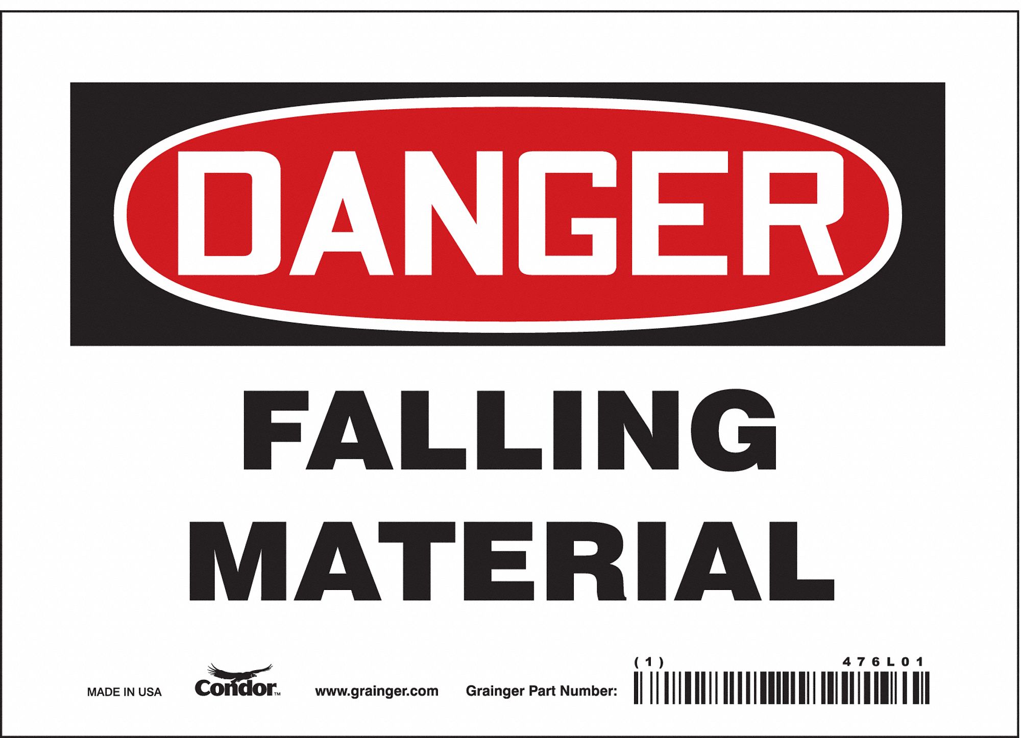 Safety Sign: Vinyl, Adhesive Sign Mounting, 5 in x 7 in Nominal Sign Size, Not Retroreflective