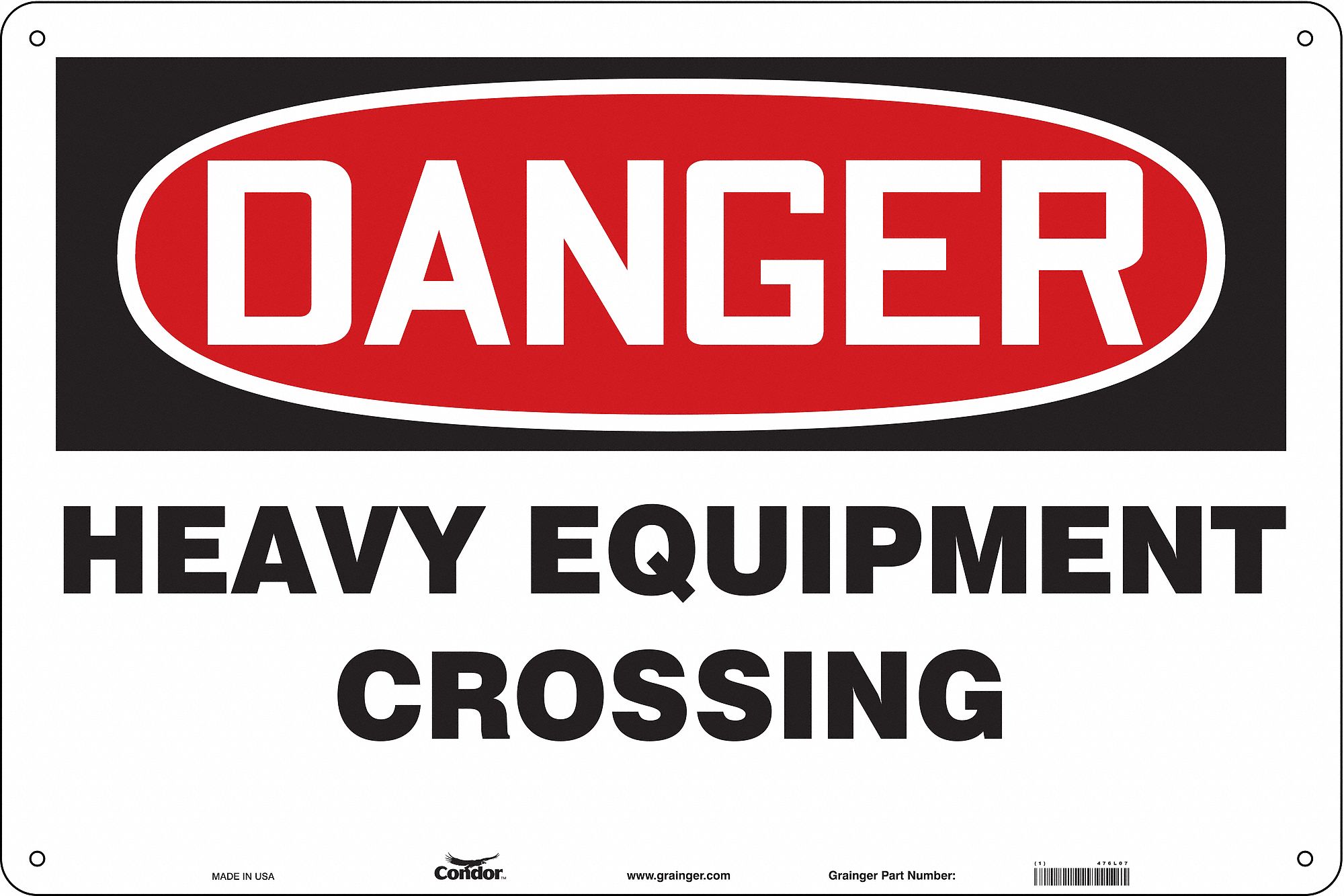 Safety Sign, 24 in x 36 in, Aluminum