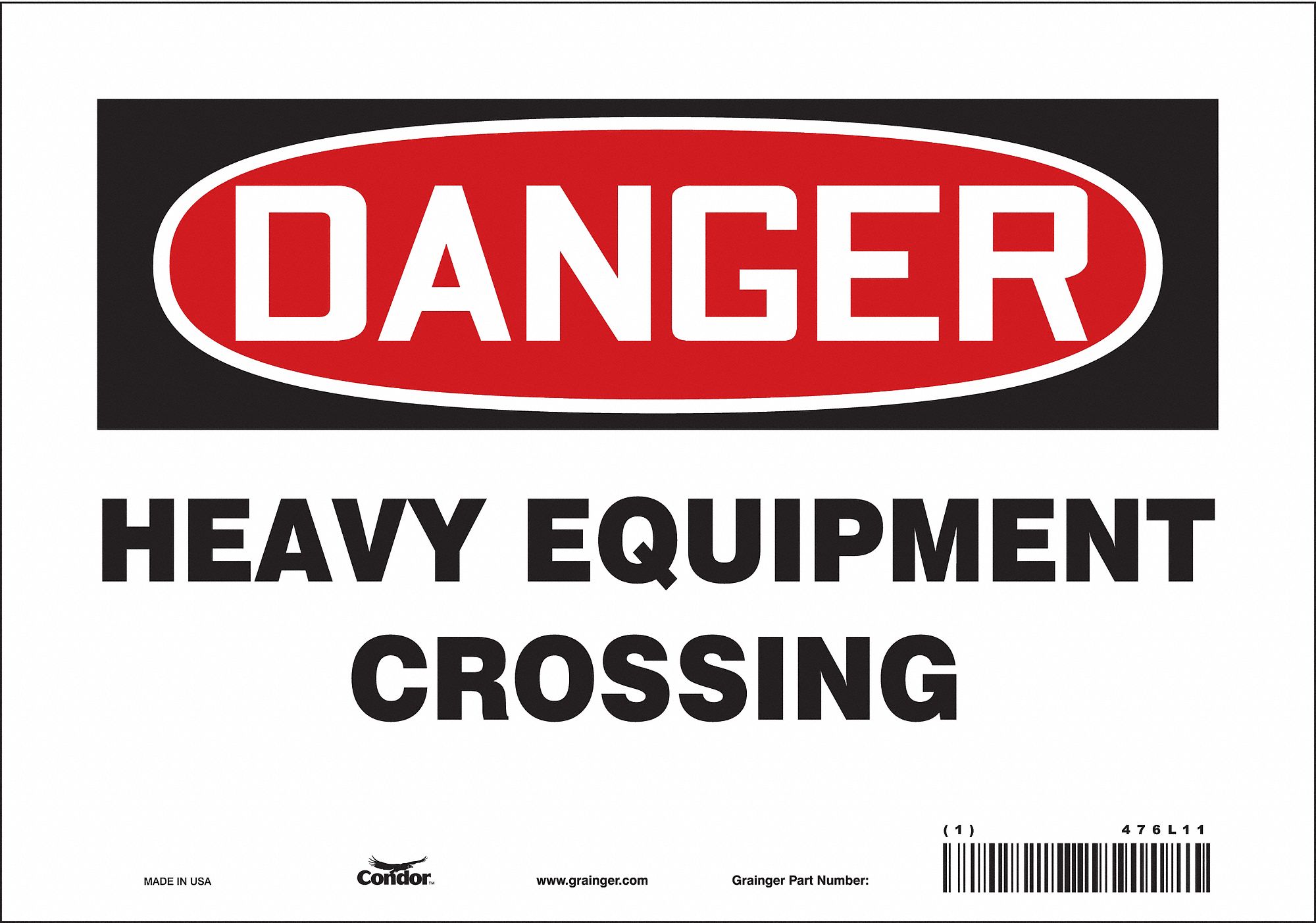 Safety Sign: Vinyl, Adhesive Sign Mounting, 7 in x 10 in Nominal Sign Size, Not Retroreflective