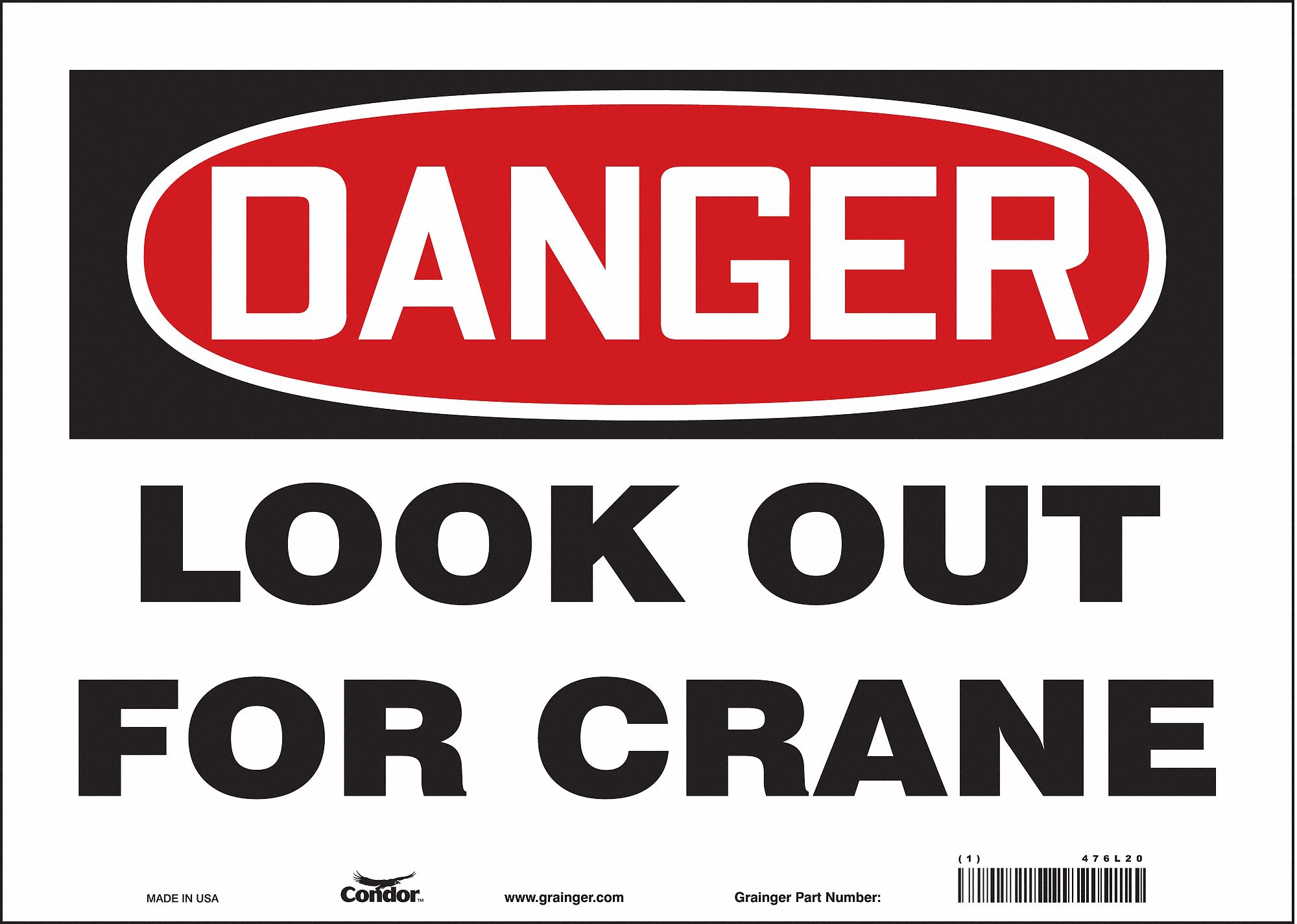 Safety Sign: Vinyl, Adhesive Sign Mounting, 10 in x 14 in Nominal Sign Size, Not Retroreflective