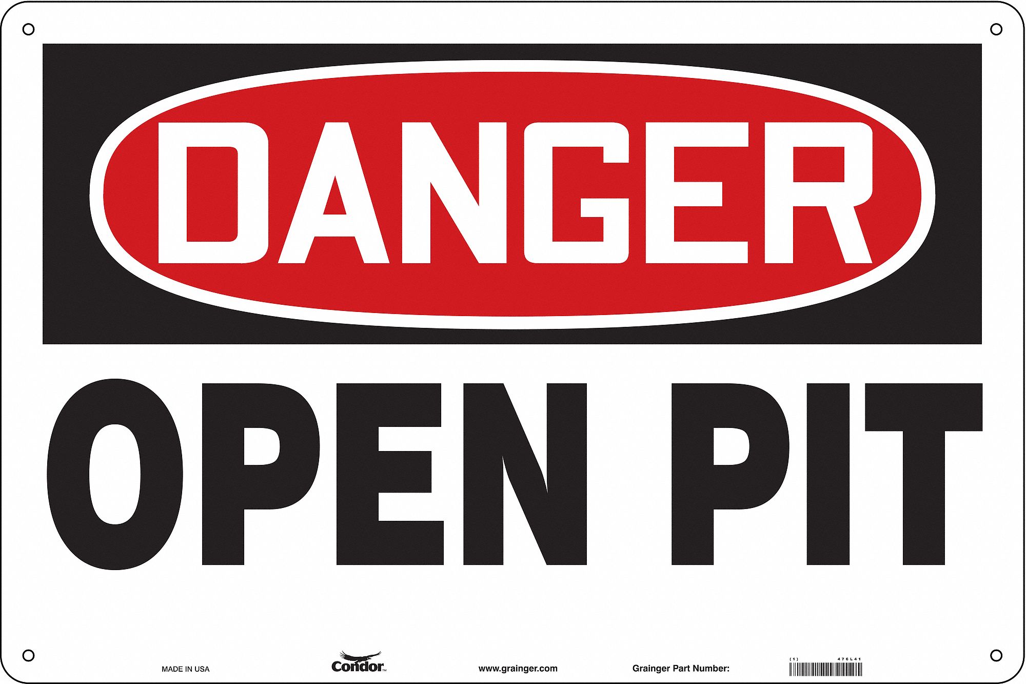Safety Sign, 24 in x 36 in, Polyethylene